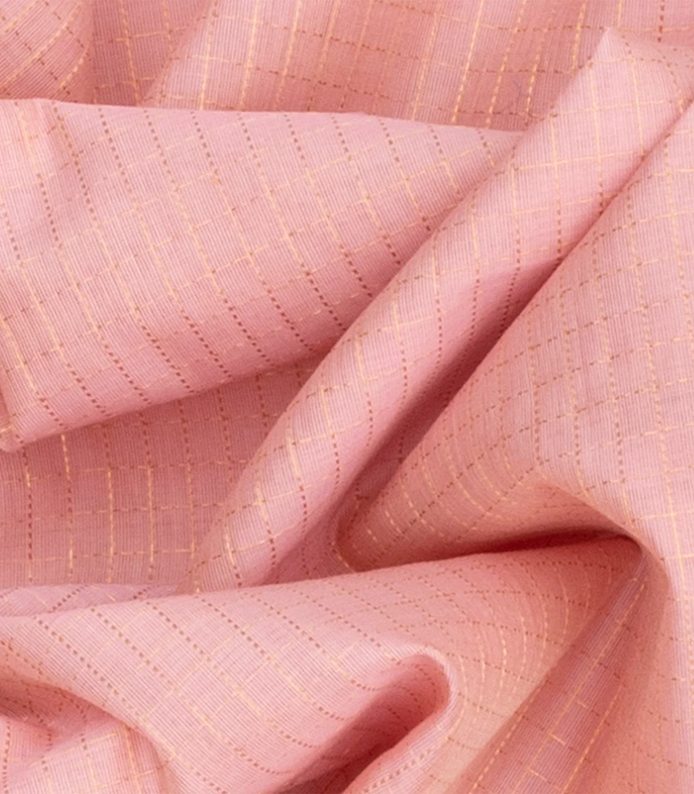 RmKV Dusty Pink Handloom Chirala Silk Cotton Saree With Checks-Dusty Pink - view 3