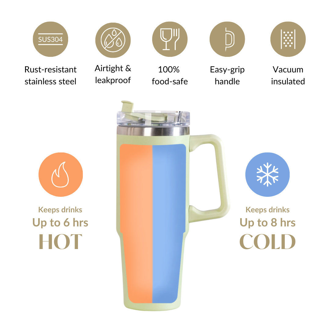 Nestasia Glacio Insulated Water Bottle Tumbler With Handle Seafoam Green 850ml - view 5
