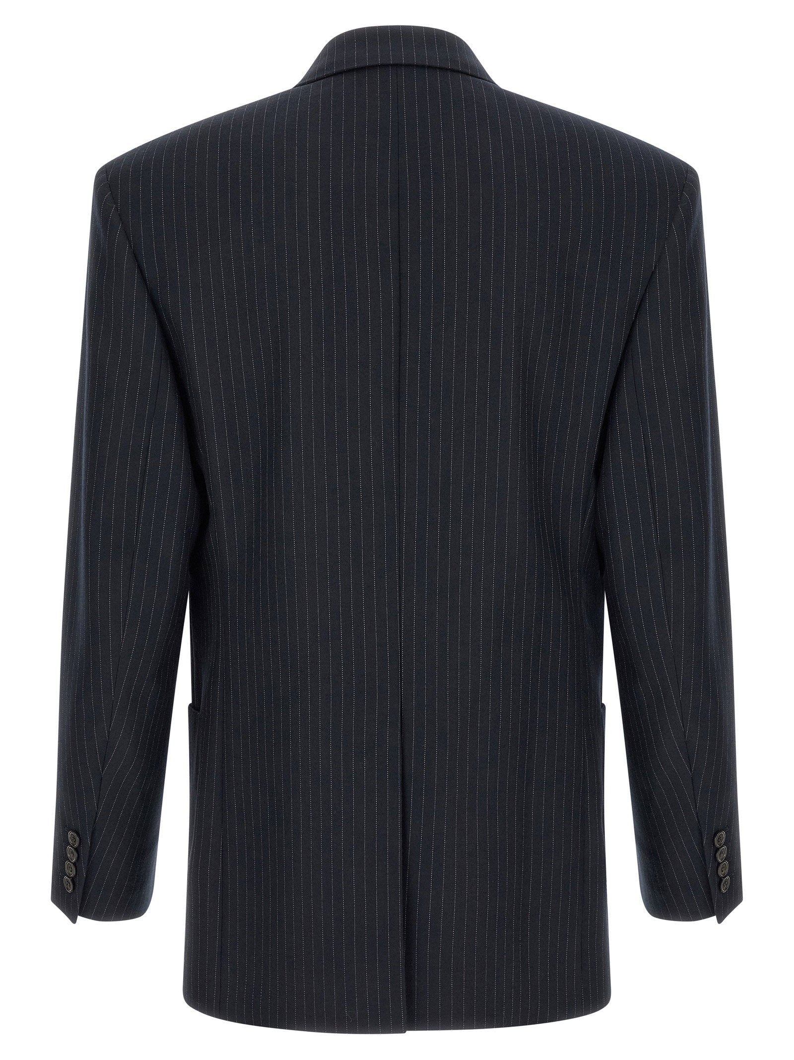 Saint Laurent Pinstriped Double-breasted Blazer - view 2