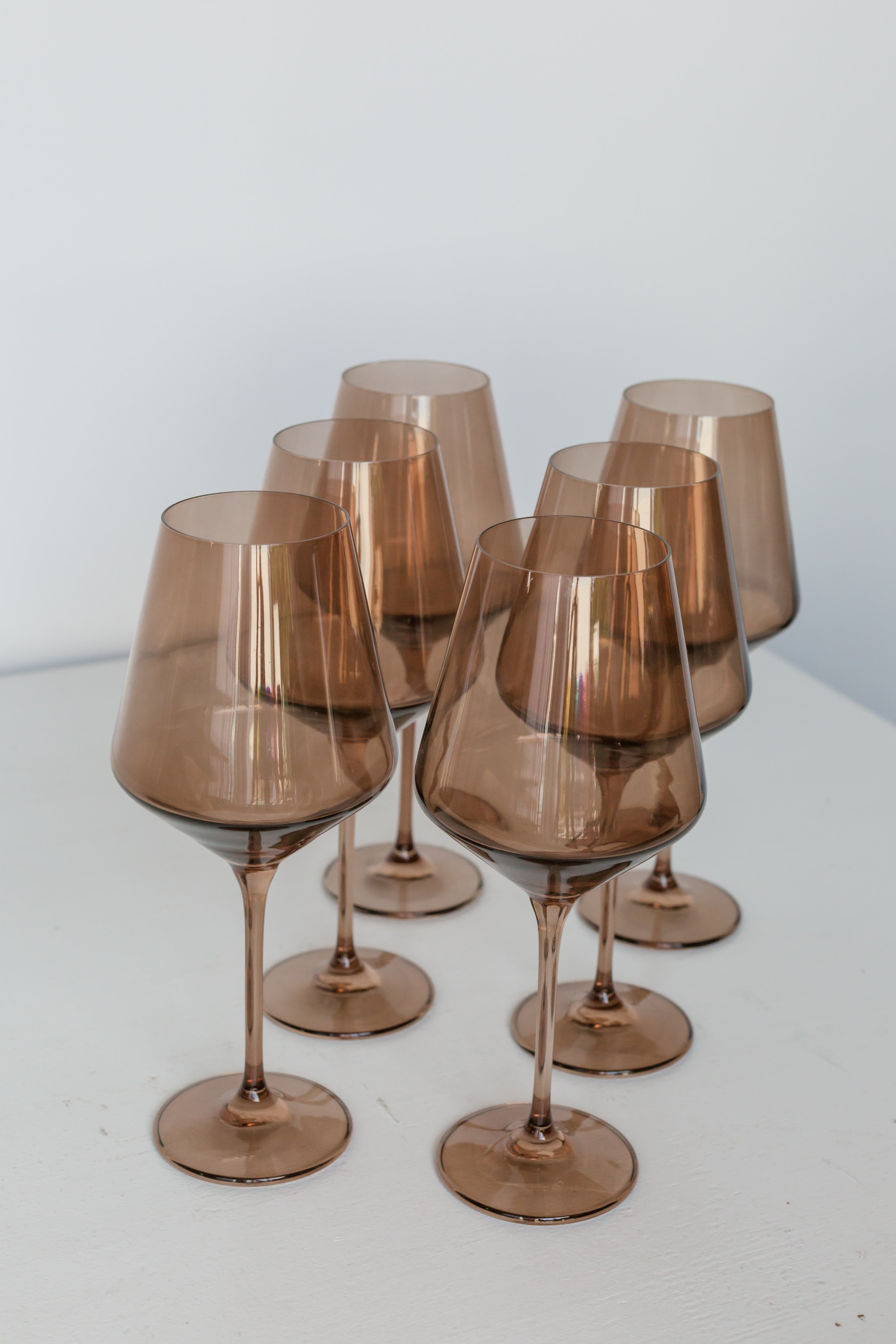 RH Signature Co. Estelle Colored Wine Stemware - Set of 6 {Mocha Mousse (Our Amber Smoke)} - view 2