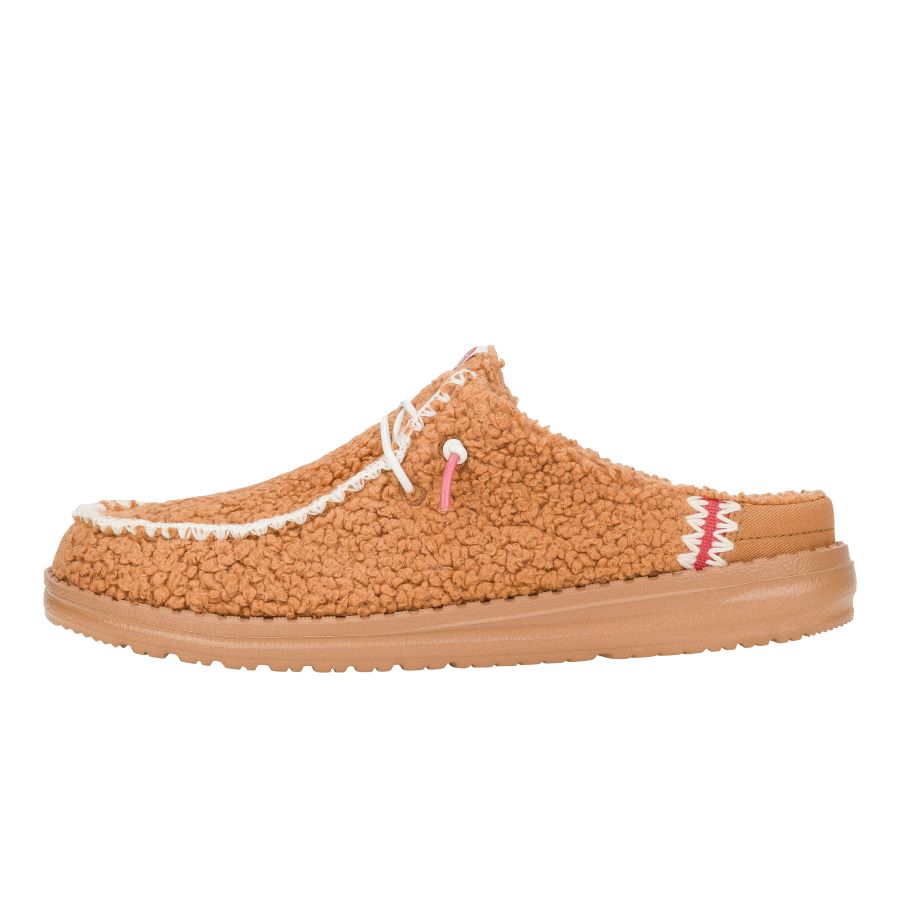 HEYDUDE shoes Wendy Slip Fleece - Chestnut – Women's