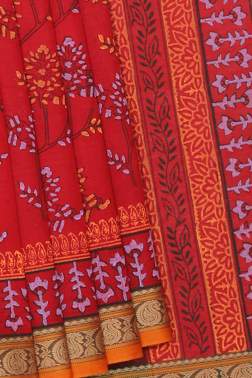 Kalanjali Ethnics Hand block printed cotton saree