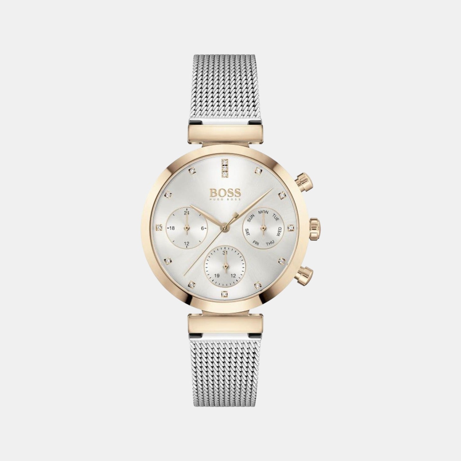 Boss Flawless Women Quartz Silver Dial Analog Stainless Steel Watch 1502551