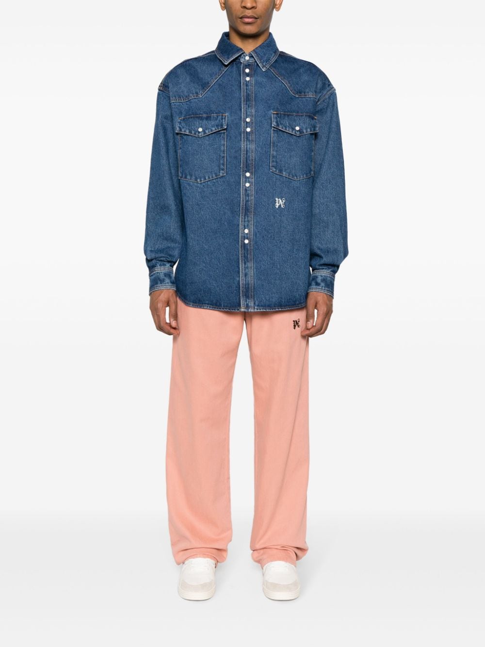 Palm Angels Monogram denim shirt - view 5