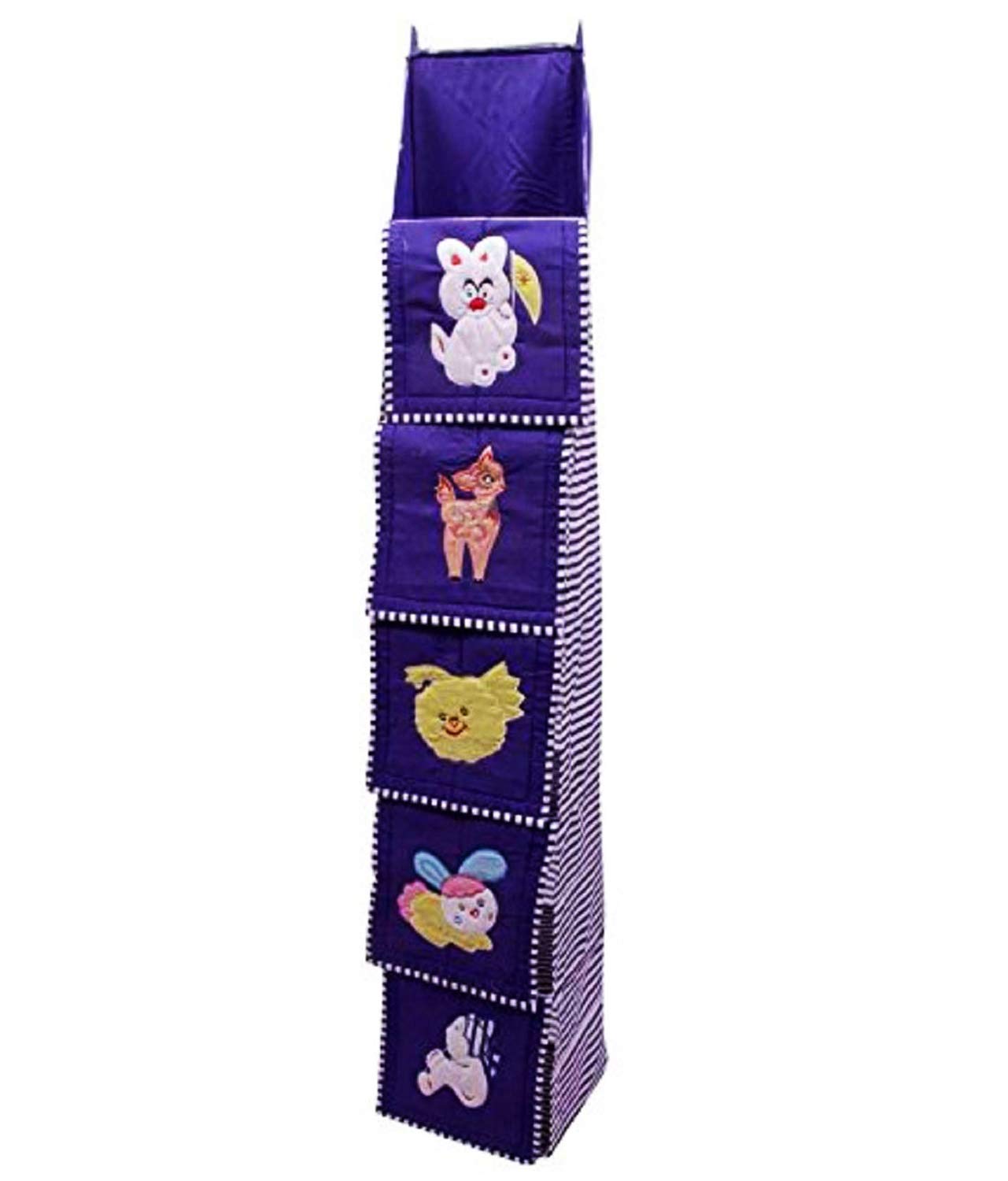 Folding almirah toy – Heart Home Cotton Six Cabinet Baby almirah,Hanging Show Rack,Kids Wardrobe,Cloth Organizer,Folding almirah, Toy Box (Blue) - CTHH14745
