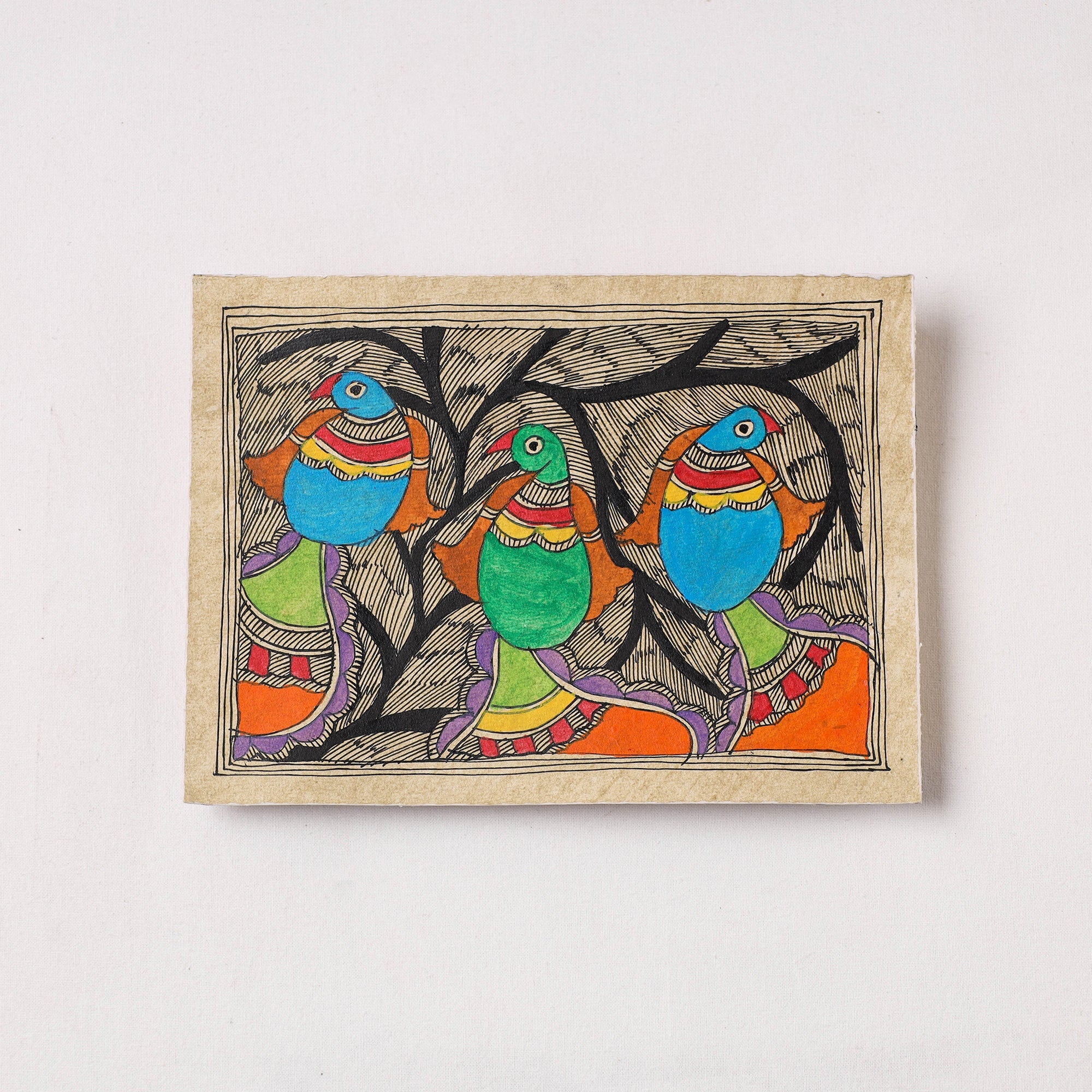 Paswan 5 x – GODNA PAINTINGS BY SHRAVAN KUMAR Godna Madhubani Painting by Shravan Paswan (5 x 7 in)