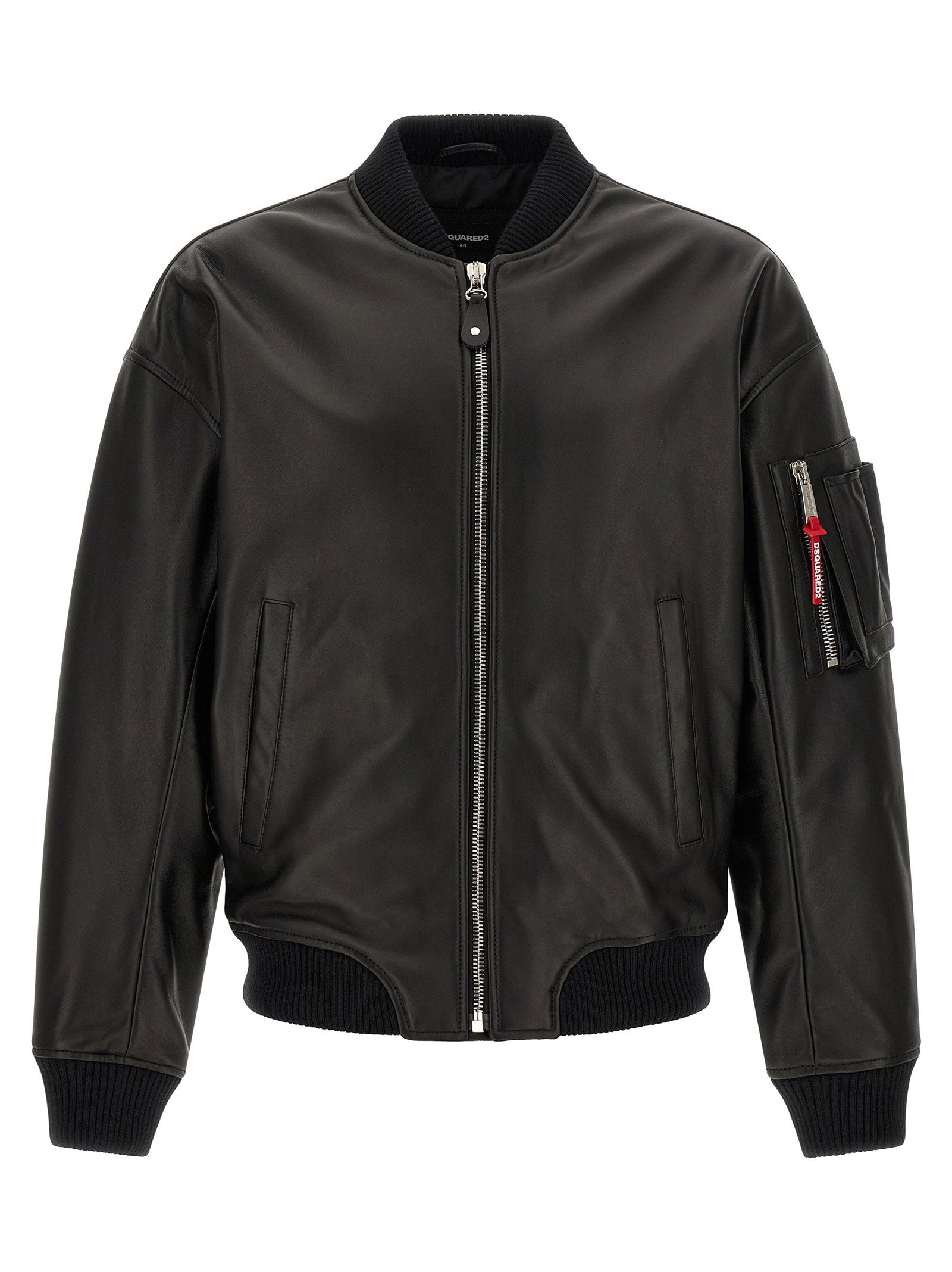 Dsquared2 Leather Bomber Jacket – 100% leather