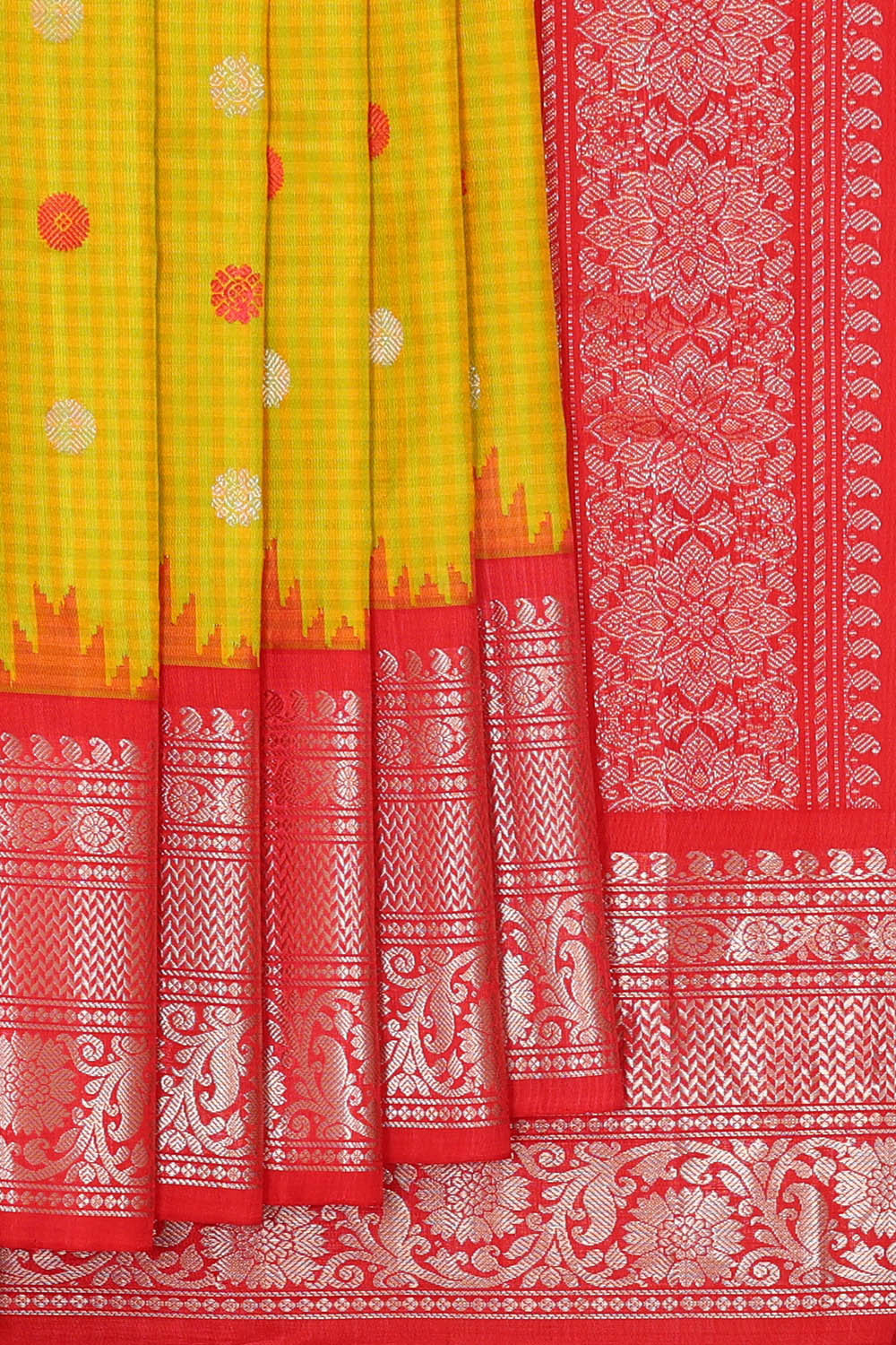 Kalanjali Gadwal Silk Yellow Saree – Women's