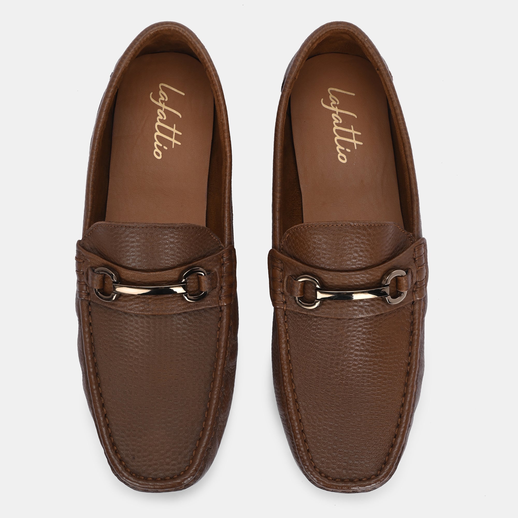 Pashmina Leather Loafers by Lafattio – Tan - view 9