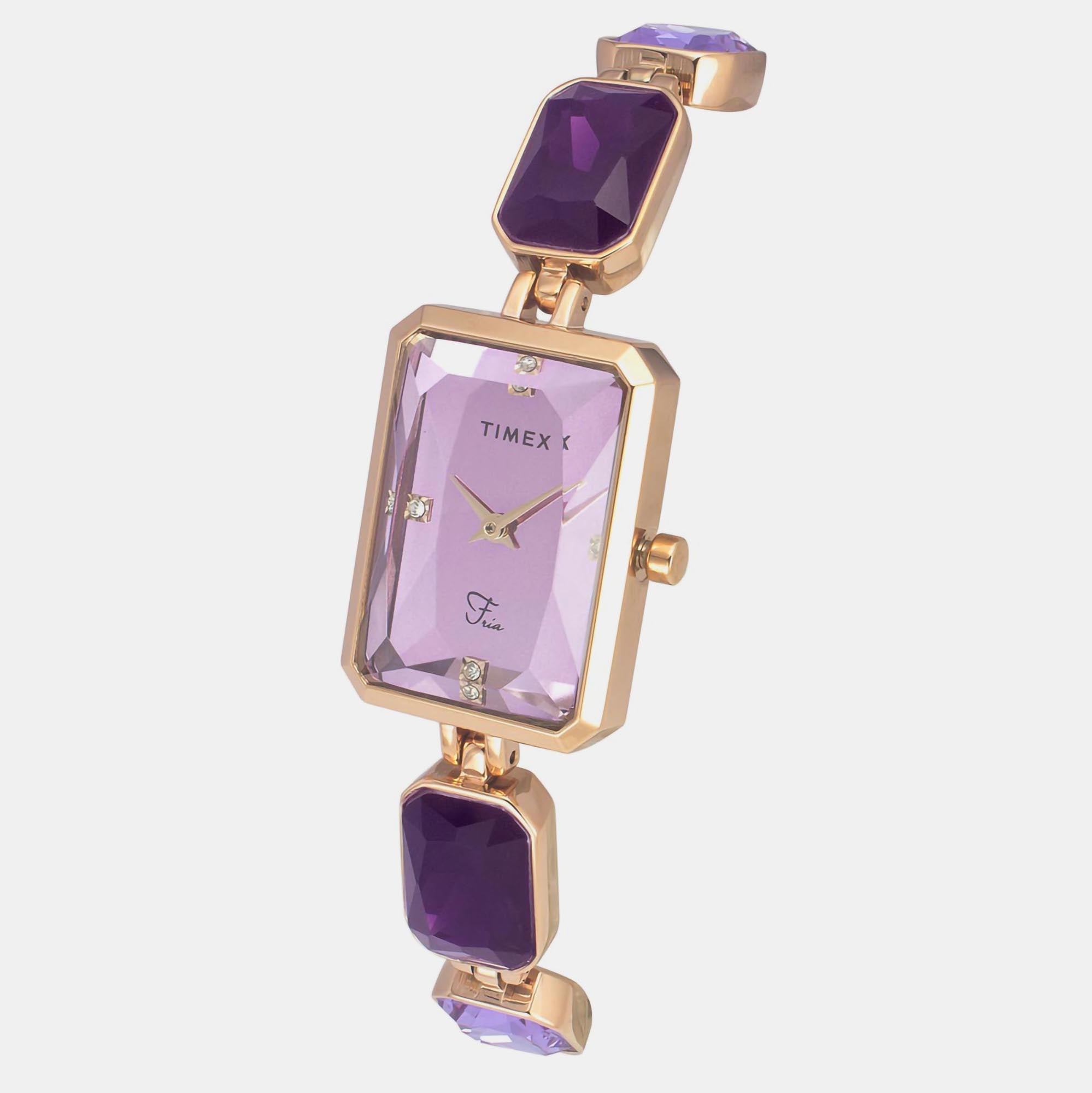 Timex Fria Women Quartz Lavender Dial Analog Brass Watch TWEL16901 - view 2