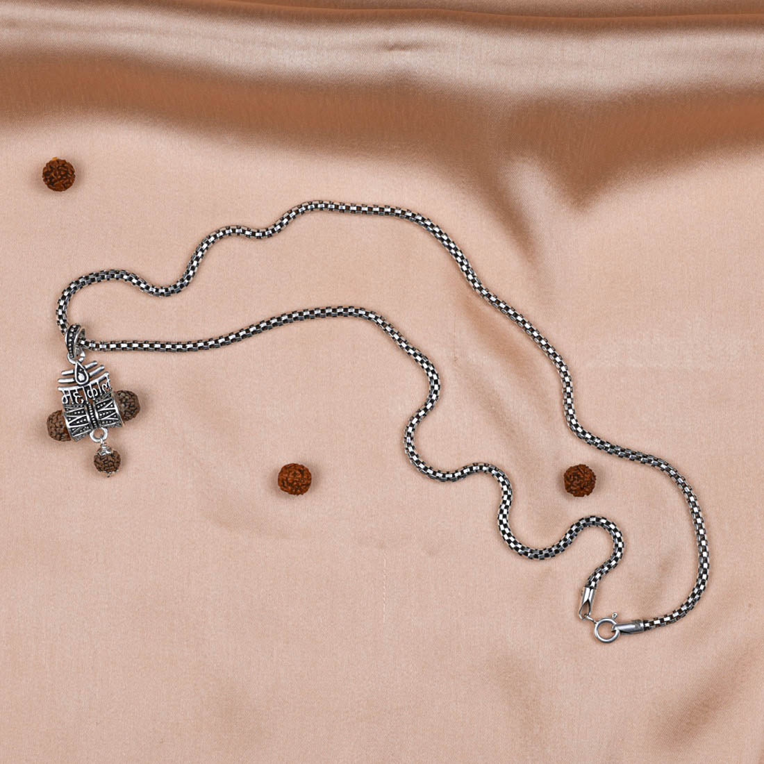 Prinjal Jewellers Rudraksha Mahakaal Damru Pendant with Silver Chain - view 2