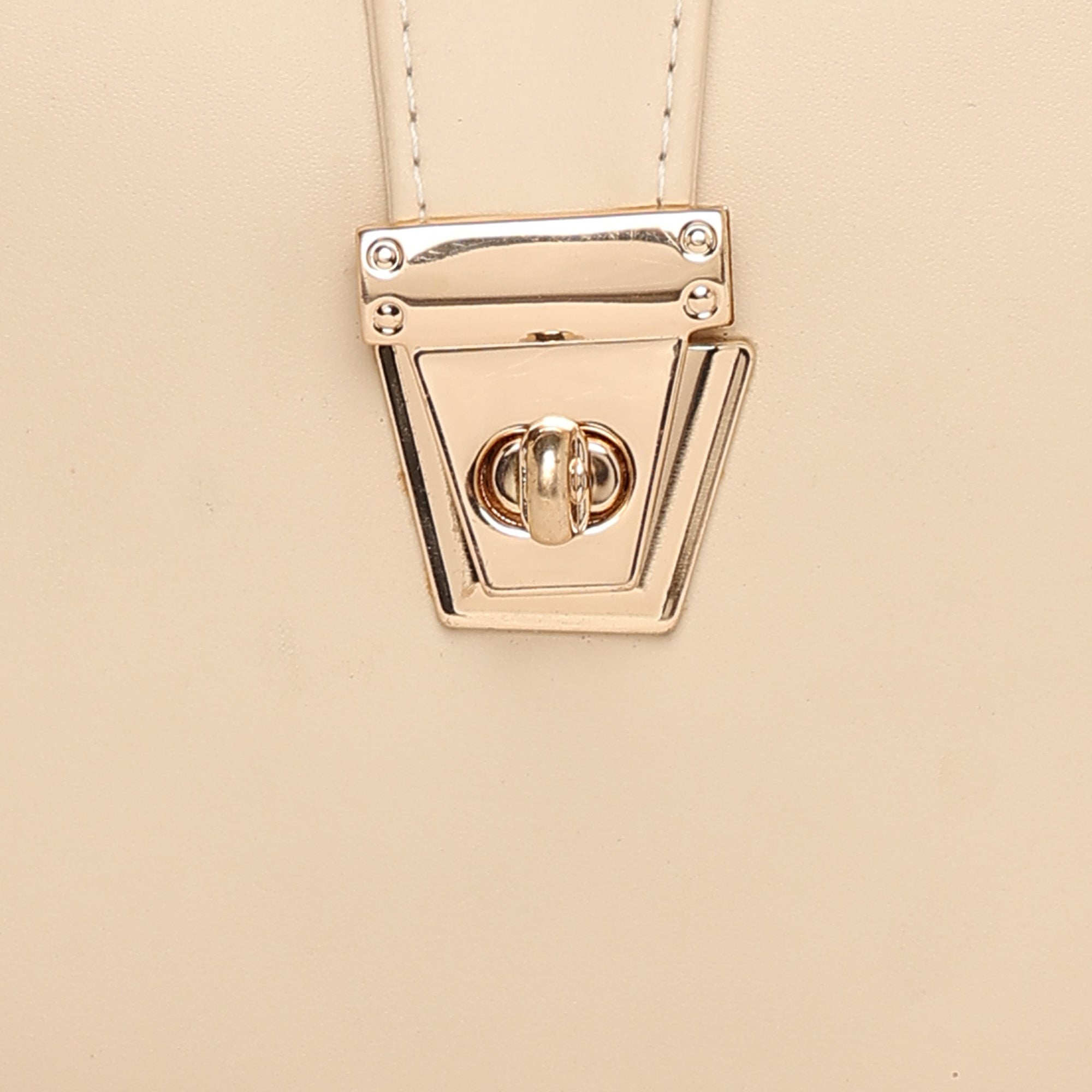 Peachmode Seller Cream Women Vegan Leather Handbag With Belt - view 2