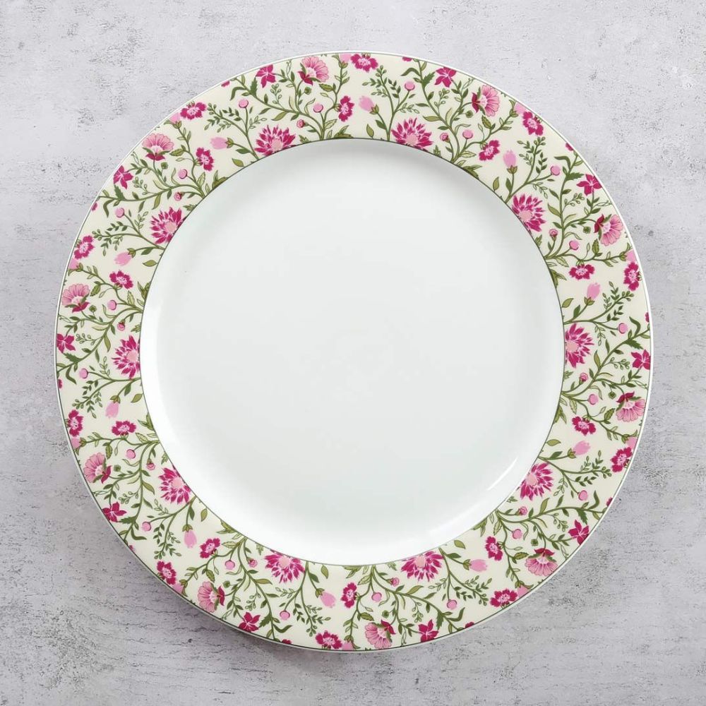 India Circus Ceramic Rose Mallow Moscheutos Dinner Plate | 1 Pc - view 2