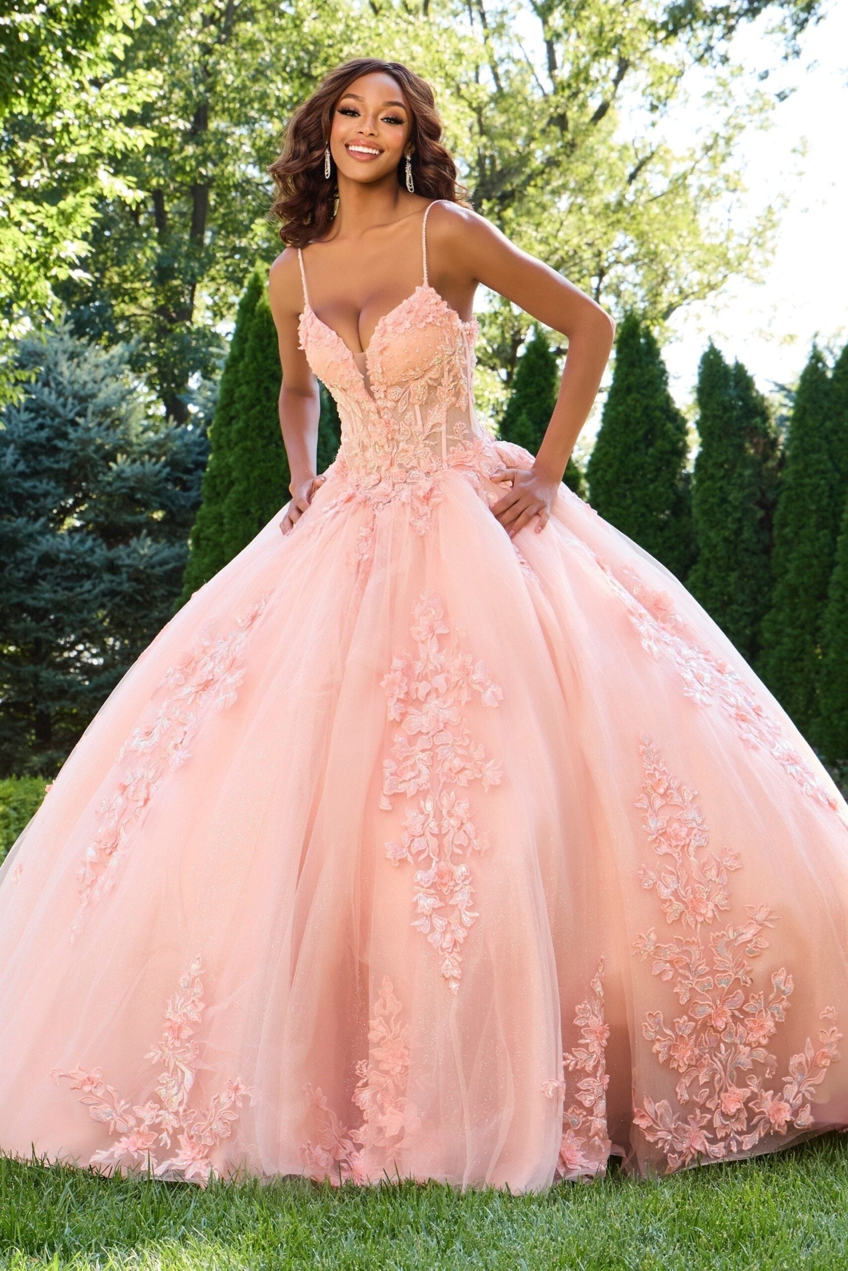 Jovani 43431 Long Ball Gown Floral Quinceanera Dress - view 3