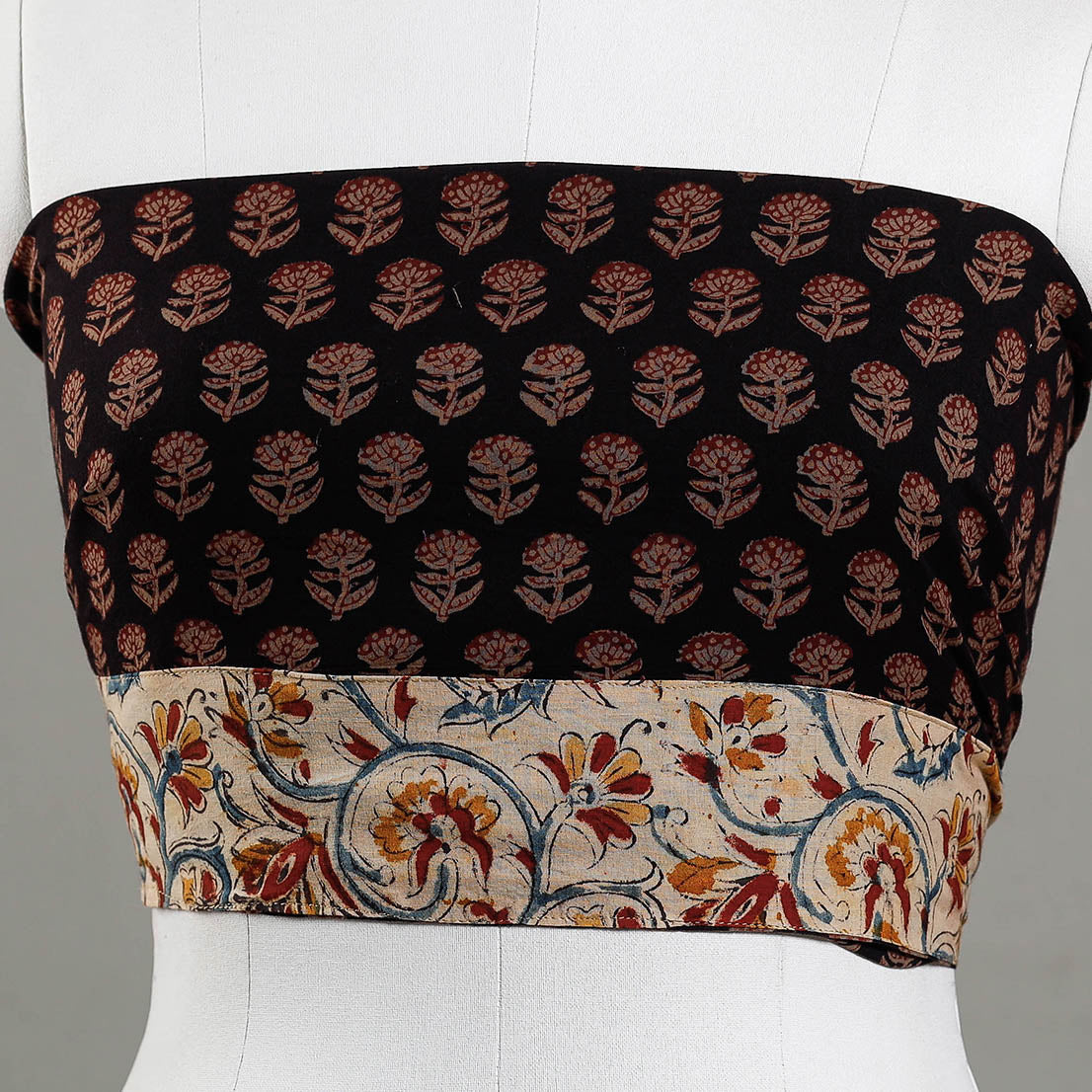 NOORI BAZAR Black - Bagh Block Printed Cotton Blouse Piece - view 2