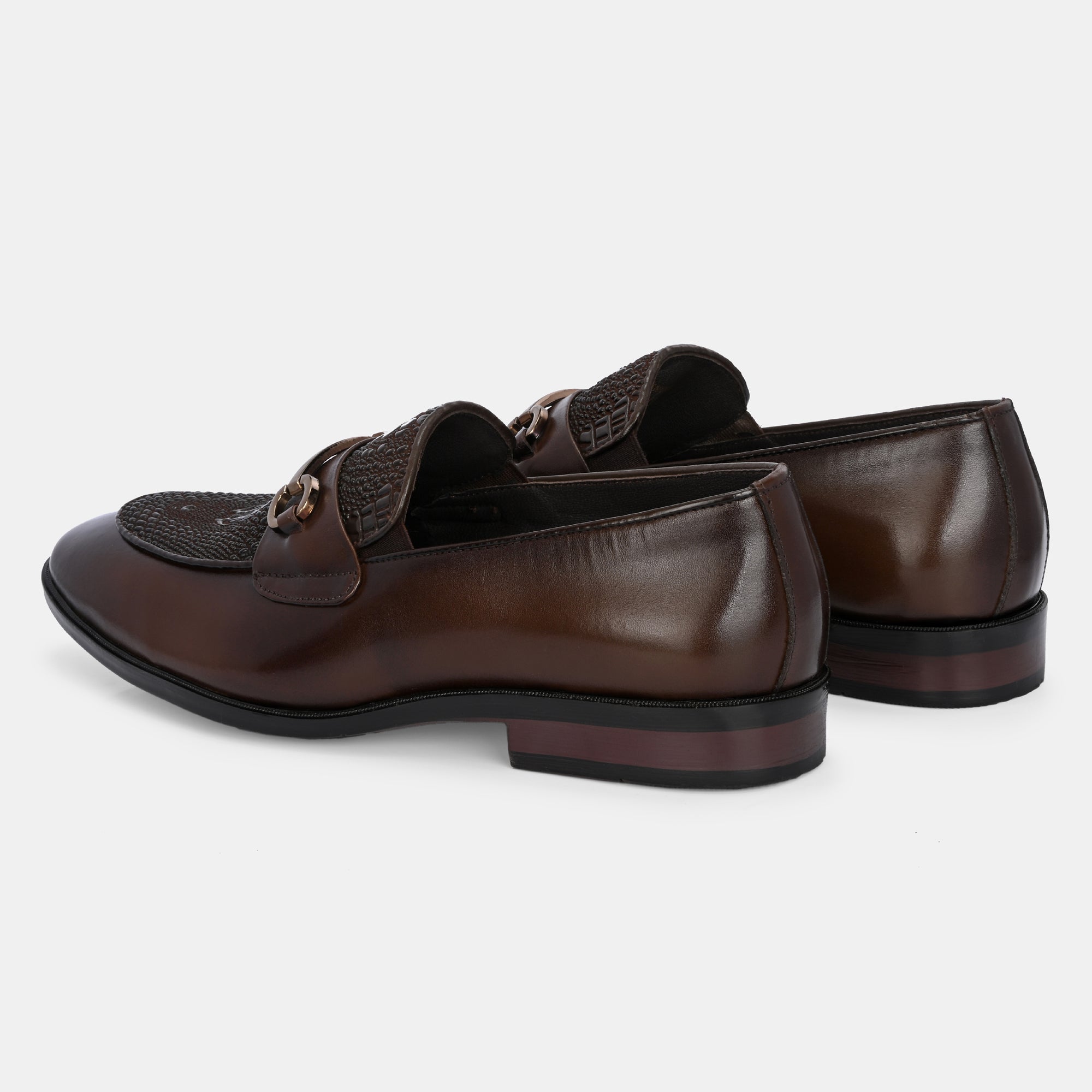 Hand Engraved Loafers by Lafattio – Brown - view 4