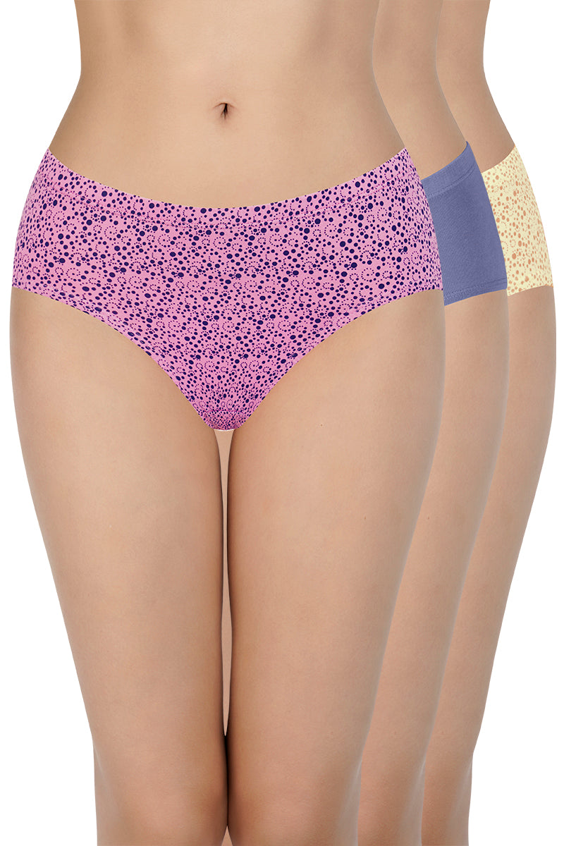 every de 100% Cotton Hipster Panty Pack (Pack of 3) - D016 - Multi