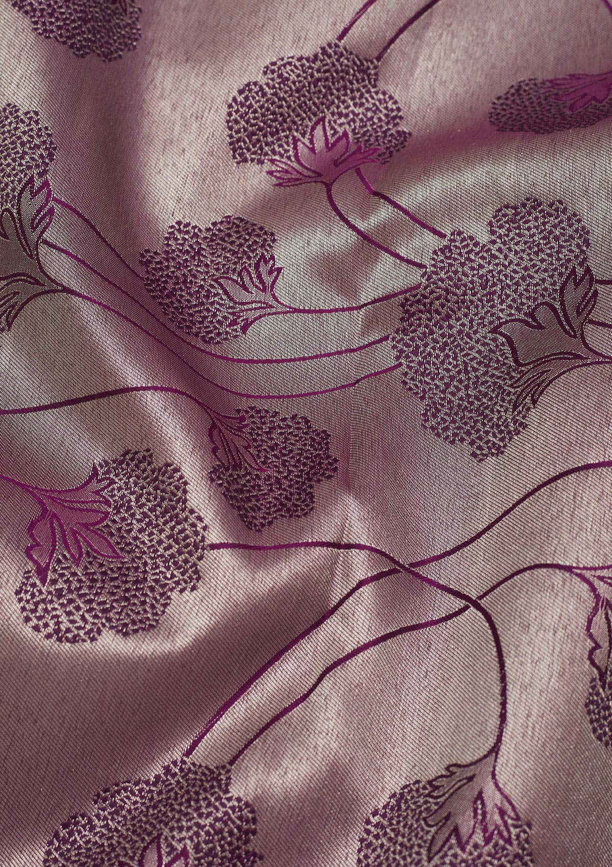 Koskii Wine Zariwork Pure Silk Saree – Women's - view 2