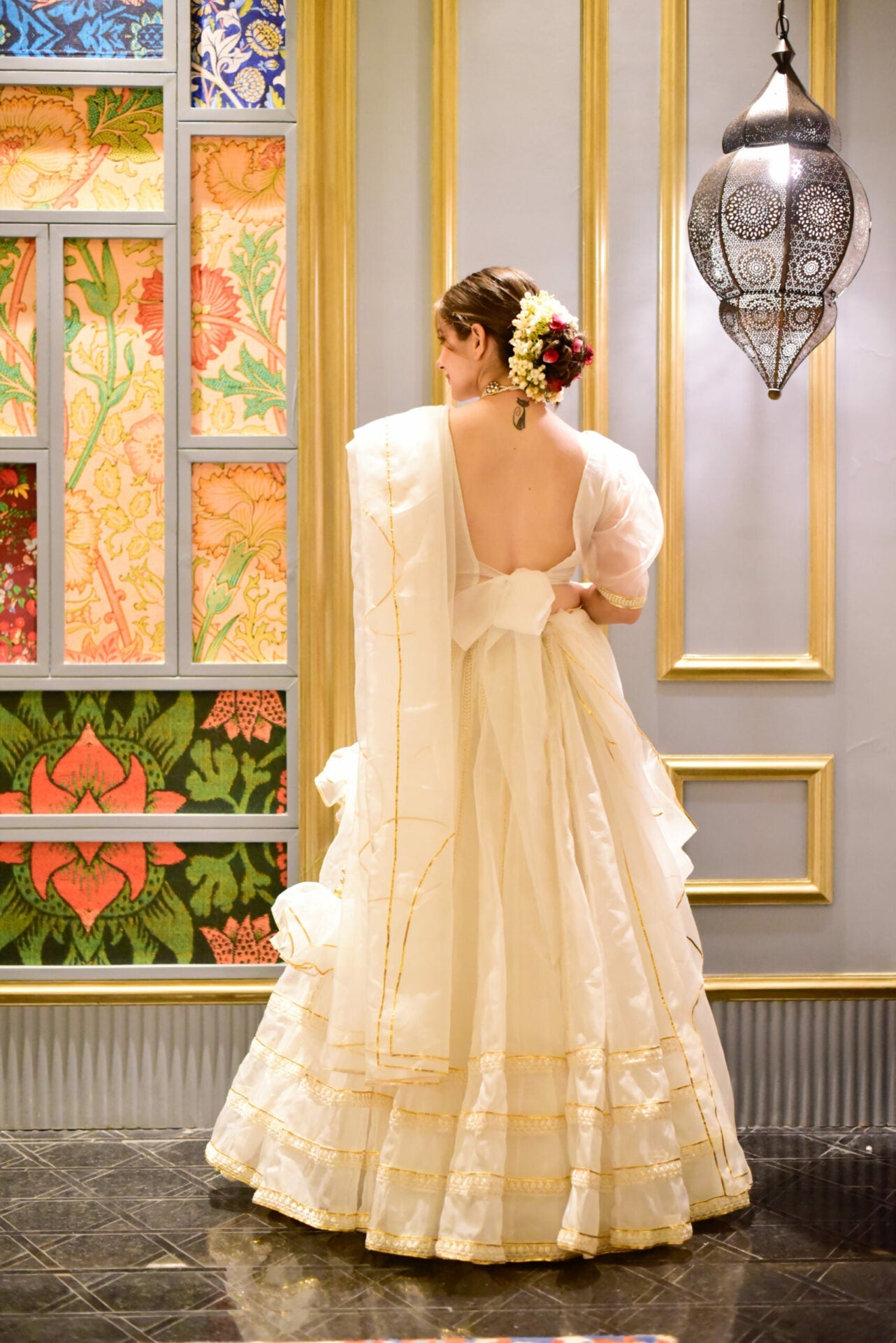 Idaho-o nooraniyat white organza lehenga – Women's - view 4