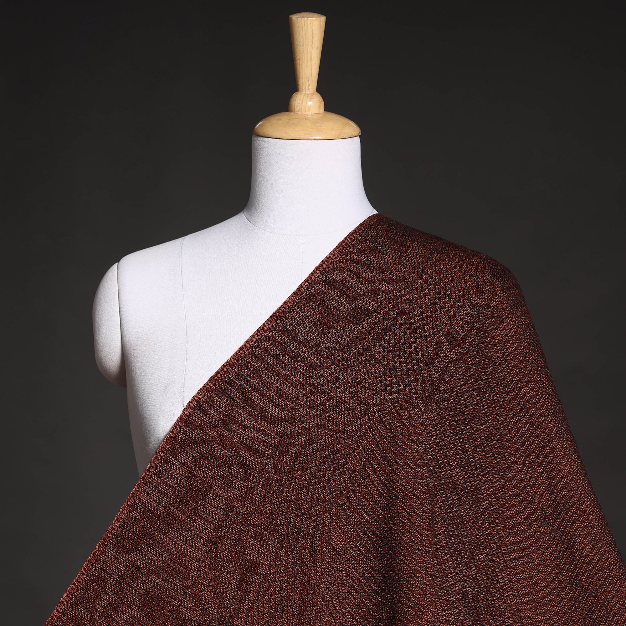 KILMORA Brown - Kumaun Handwoven Merino Woollen Fabric - view 2