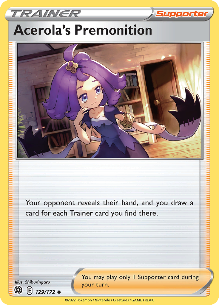Uncommon swsh9-129 non-holo – Pokémon Acerola's Premonition - 129/172 - Uncommon [swsh9-129] [Non-Holo] - Acerola's Premonition - 129/172 - Uncommon