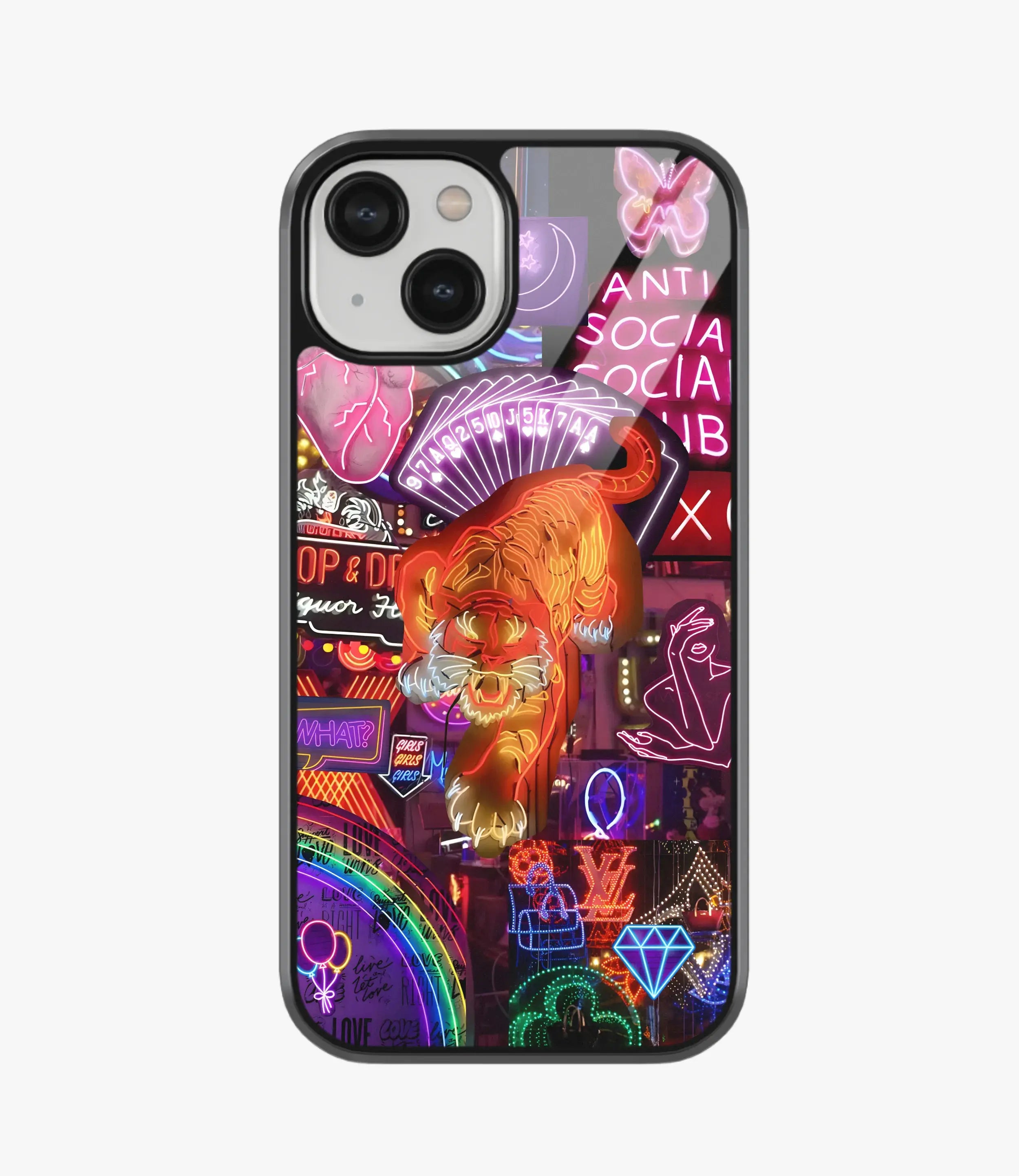 The Case Company Wild Cat Neon Glass Case
