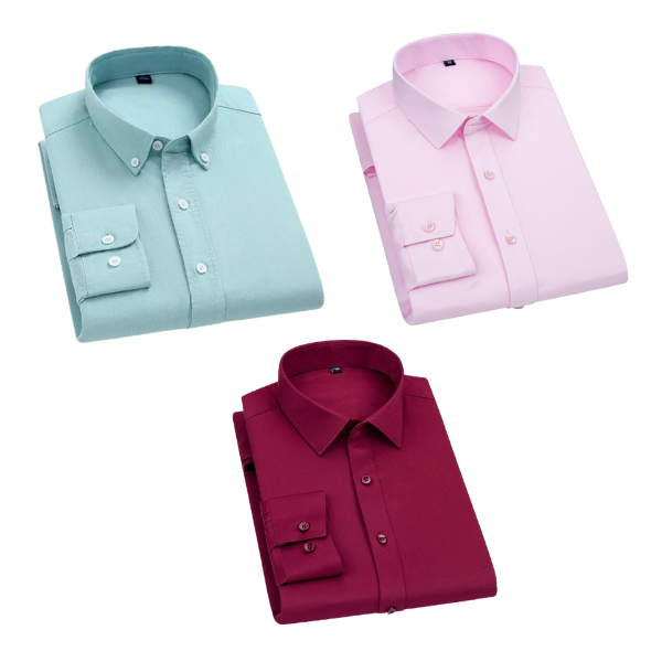 BlackTree Combo of 3 Cotton Shirt for Man (Pista, Pink and Red )