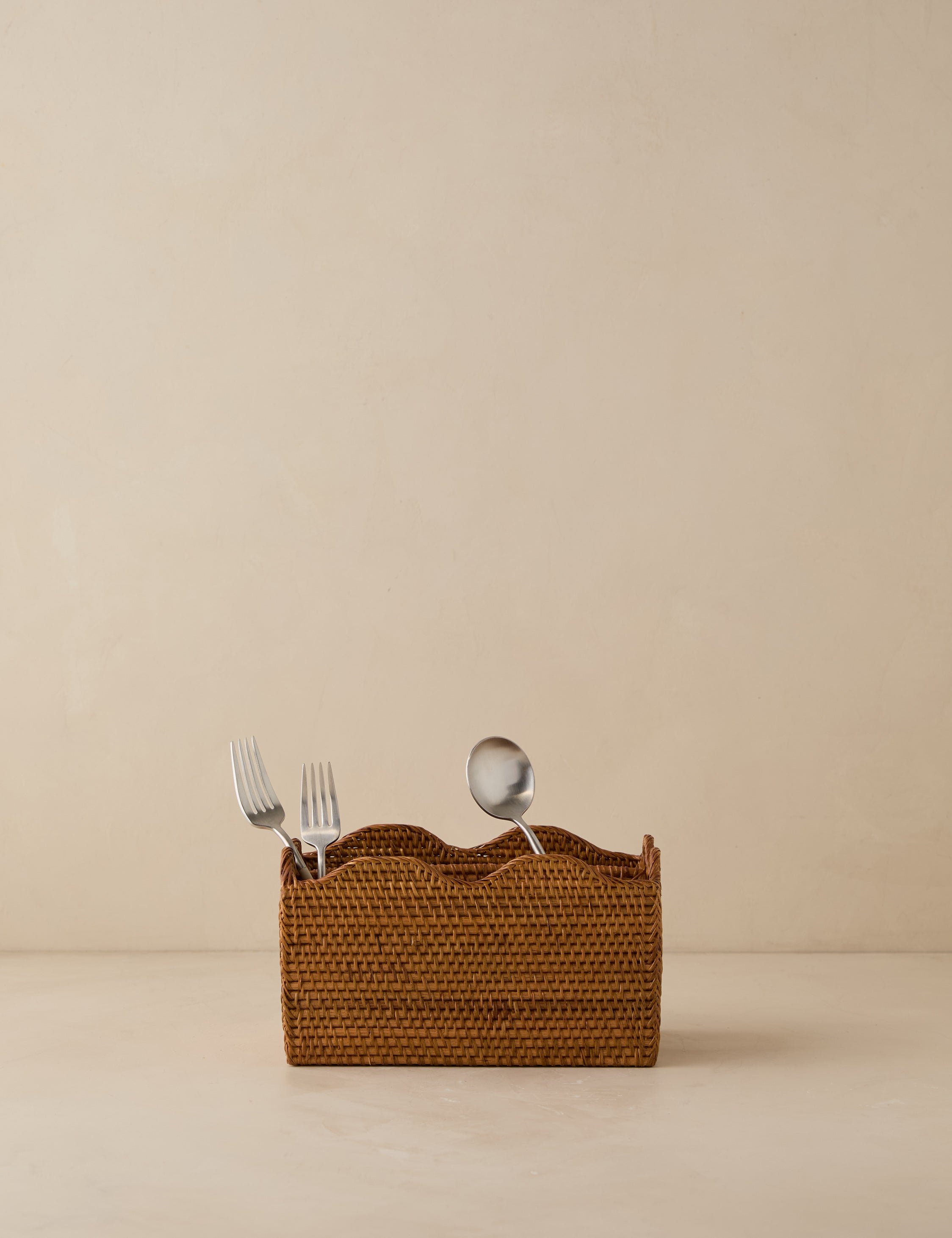 Lulu and Georgia Tyna Rattan Utensil Caddy – Natural