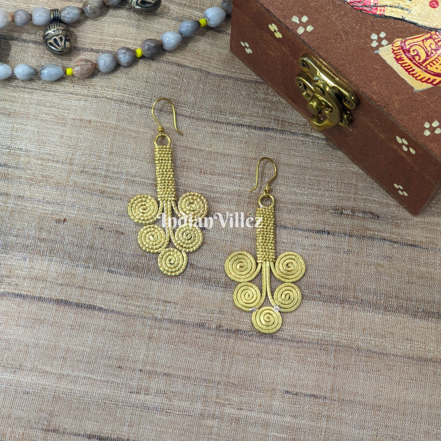IndianVillèz Handmade Tribal Dhokra Earrings