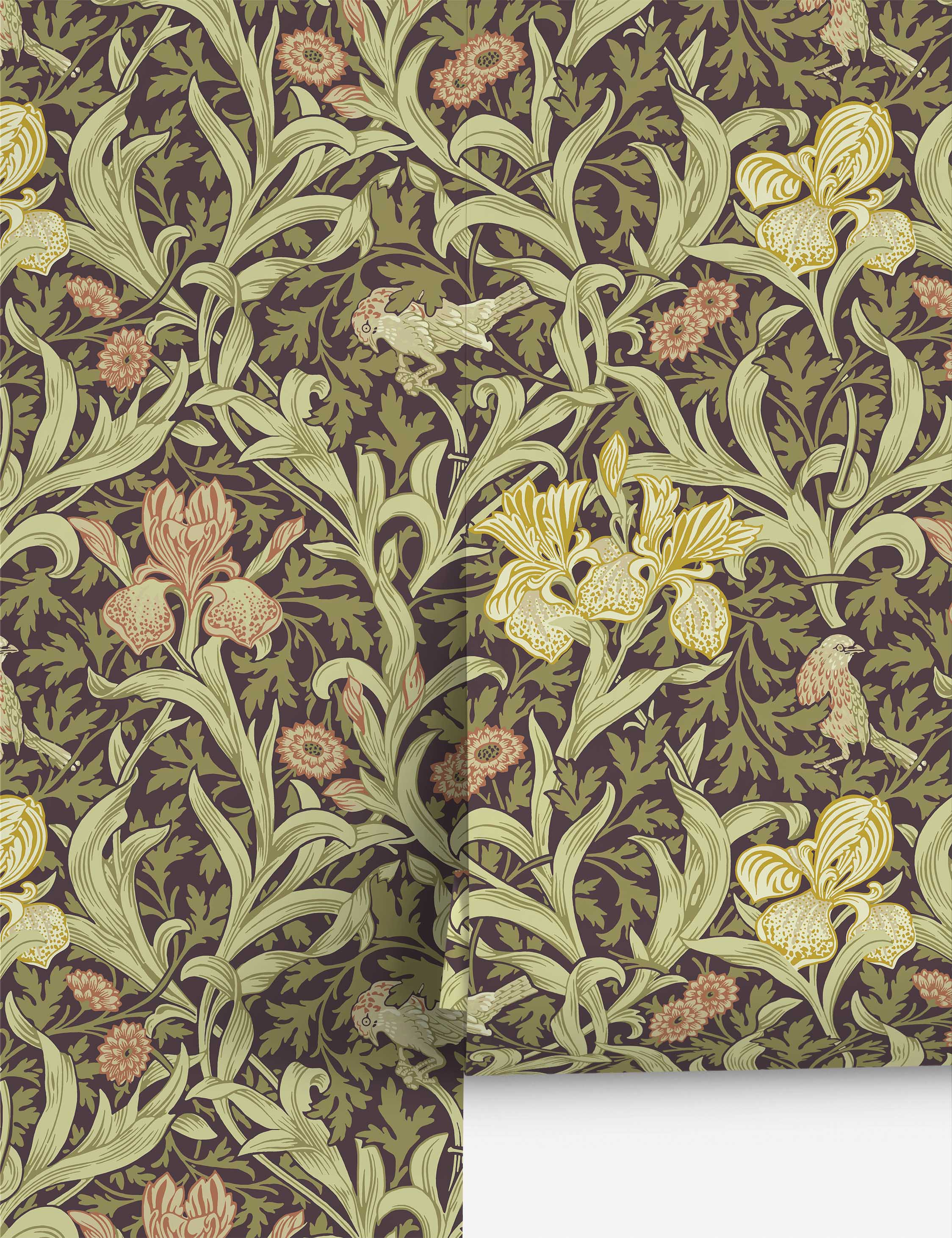 Lulu and Georgia Iris Wallpaper by Morris & Co. - view 4