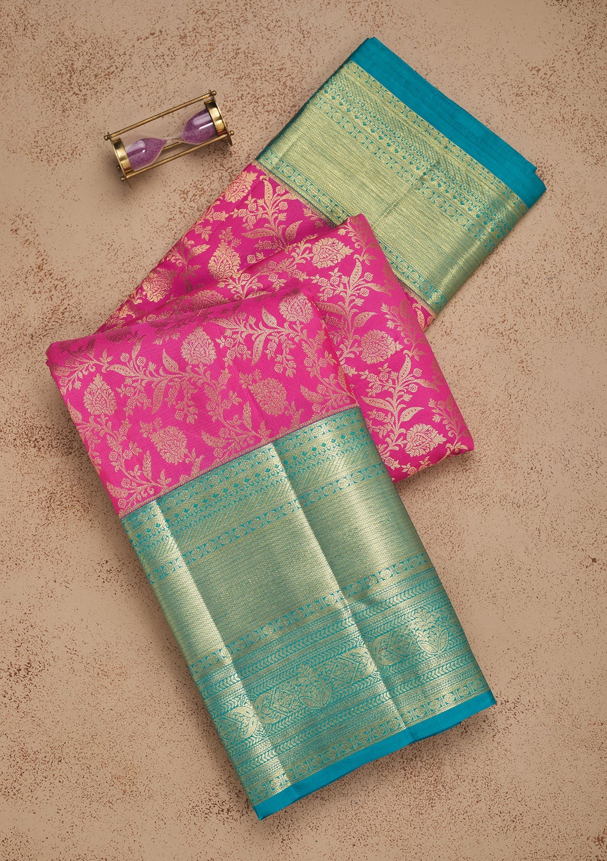 Koskii Pink Zariwork Pure Silk Saree – Women's