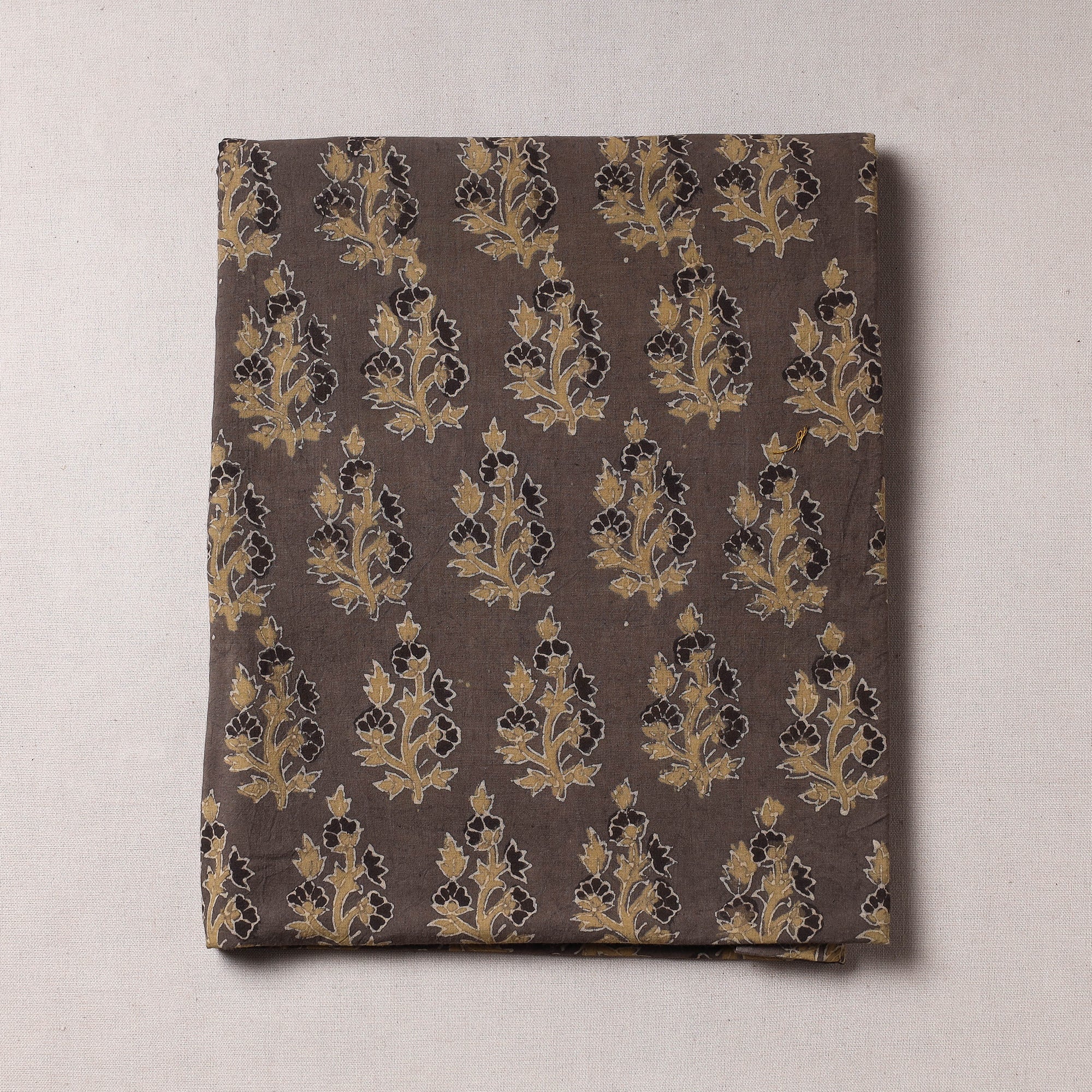 AJRAKH BY JABBAR KHATRI Brown - Ajrakh Block Printed Cotton Precut Fabric (1.9 meter)