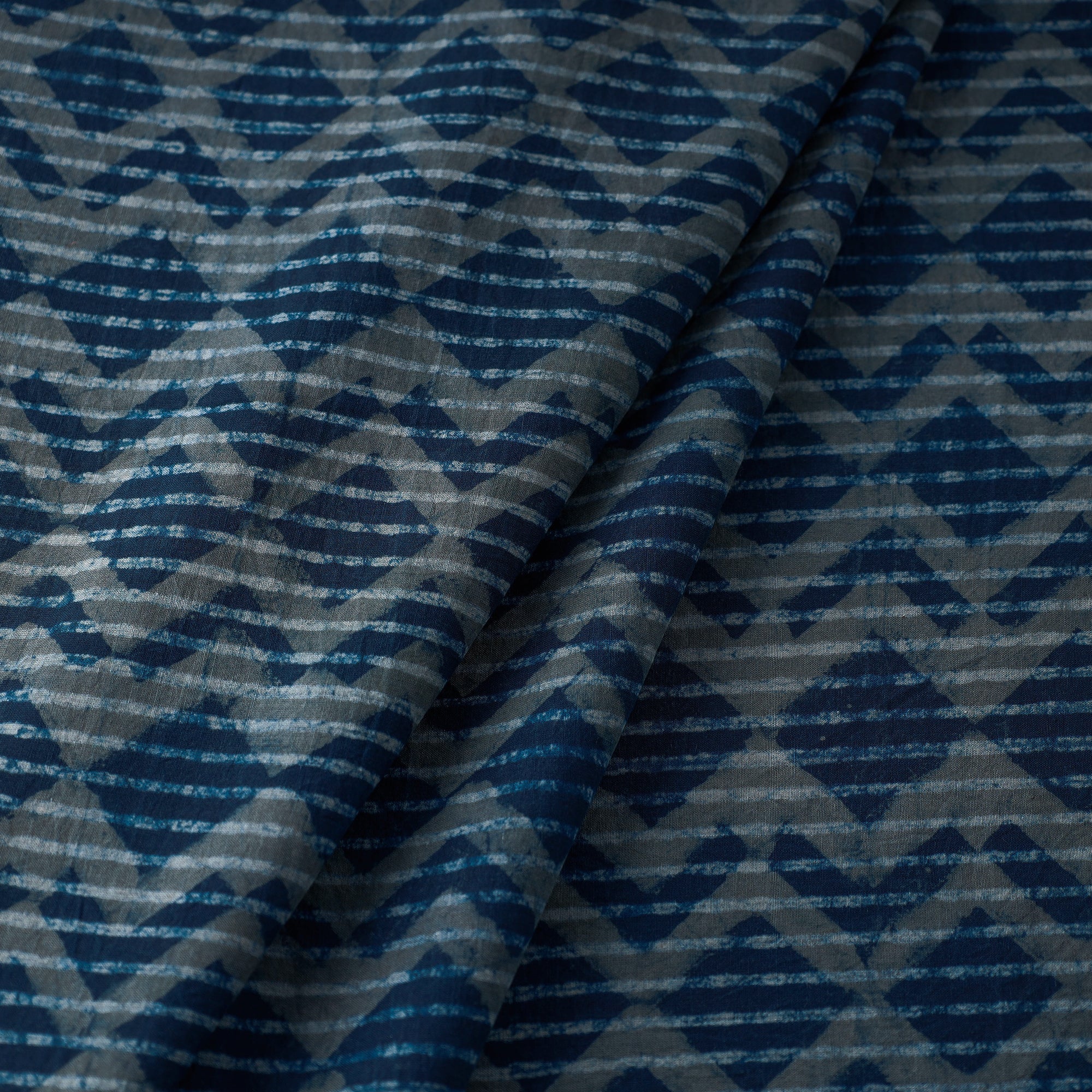 HAVELI CHRONICLES Blue - Hand Block Printed Cotton Akola Fabric - view 2