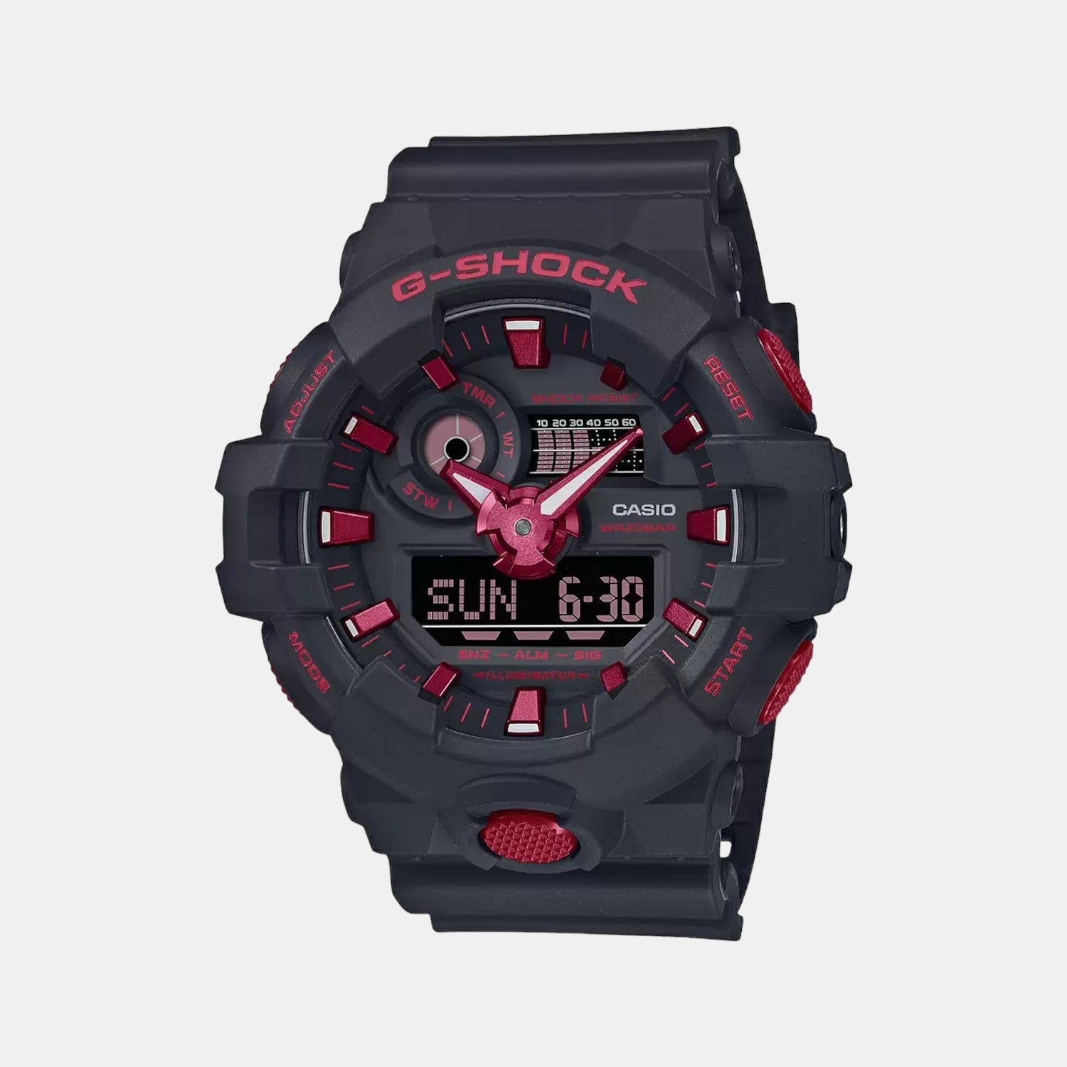 Casio G-Shock Men Quartz Two Tone Dial Analog Resin Watch G1308