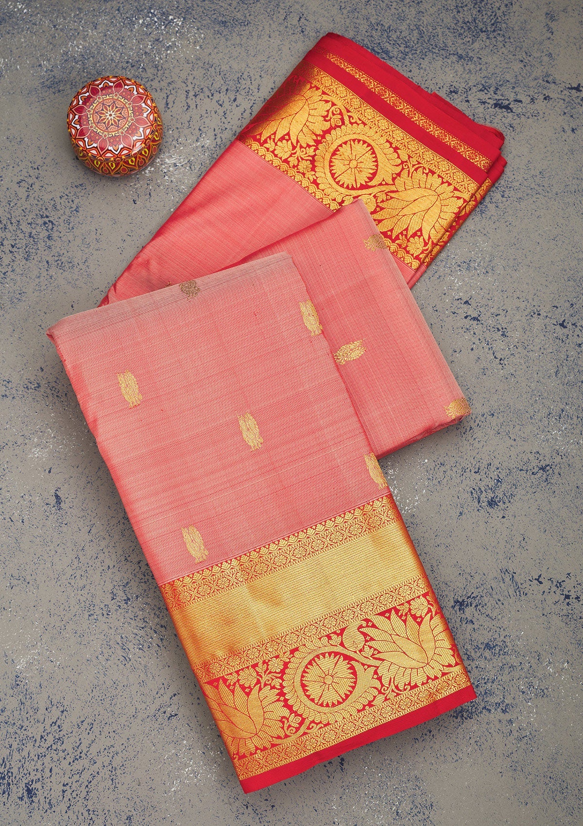 Koskii Onion Pink Zariwork Pure Silk Saree – Women's
