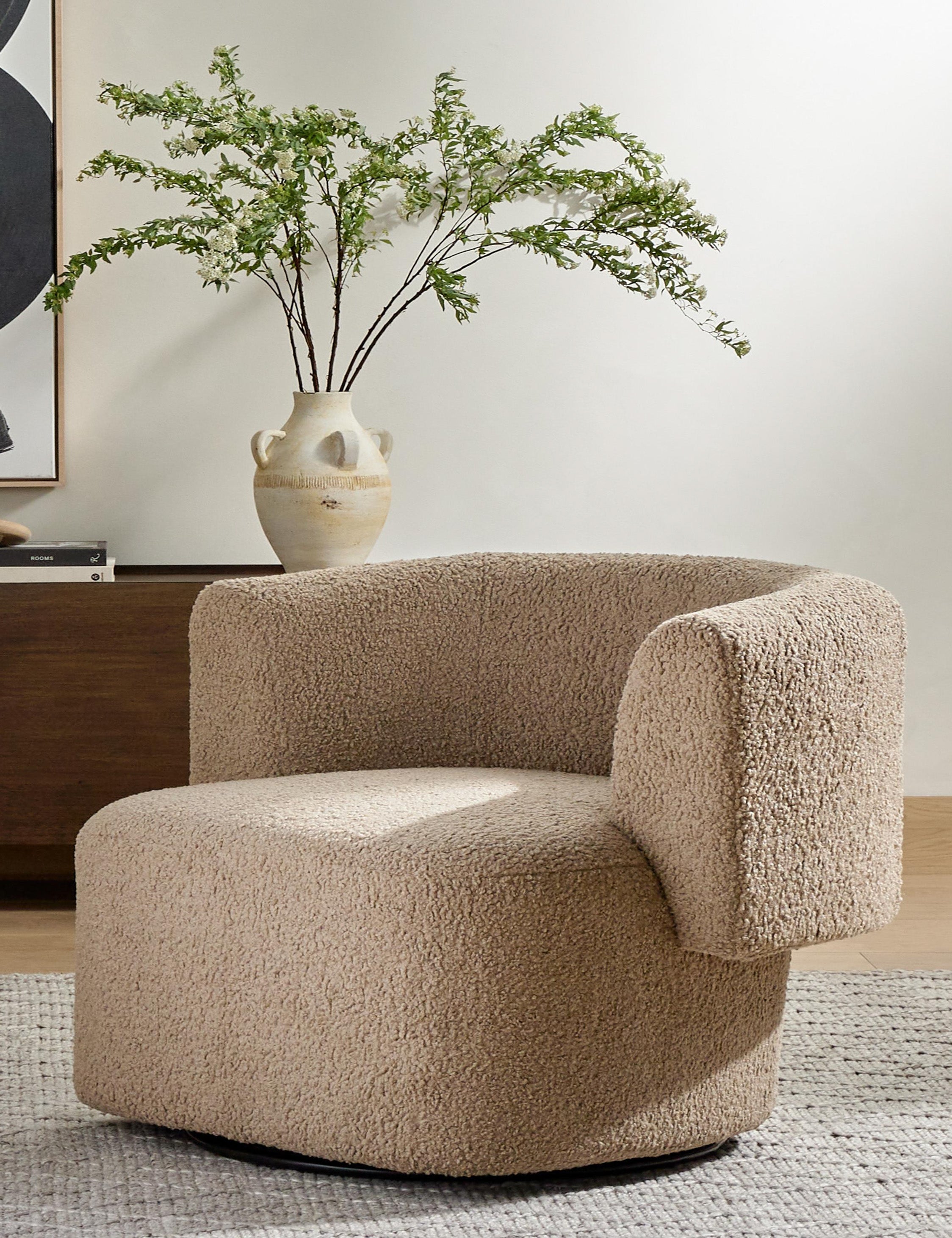 Lulu and Georgia Kelis Swivel Chair – Camel Sheepskin - view 2