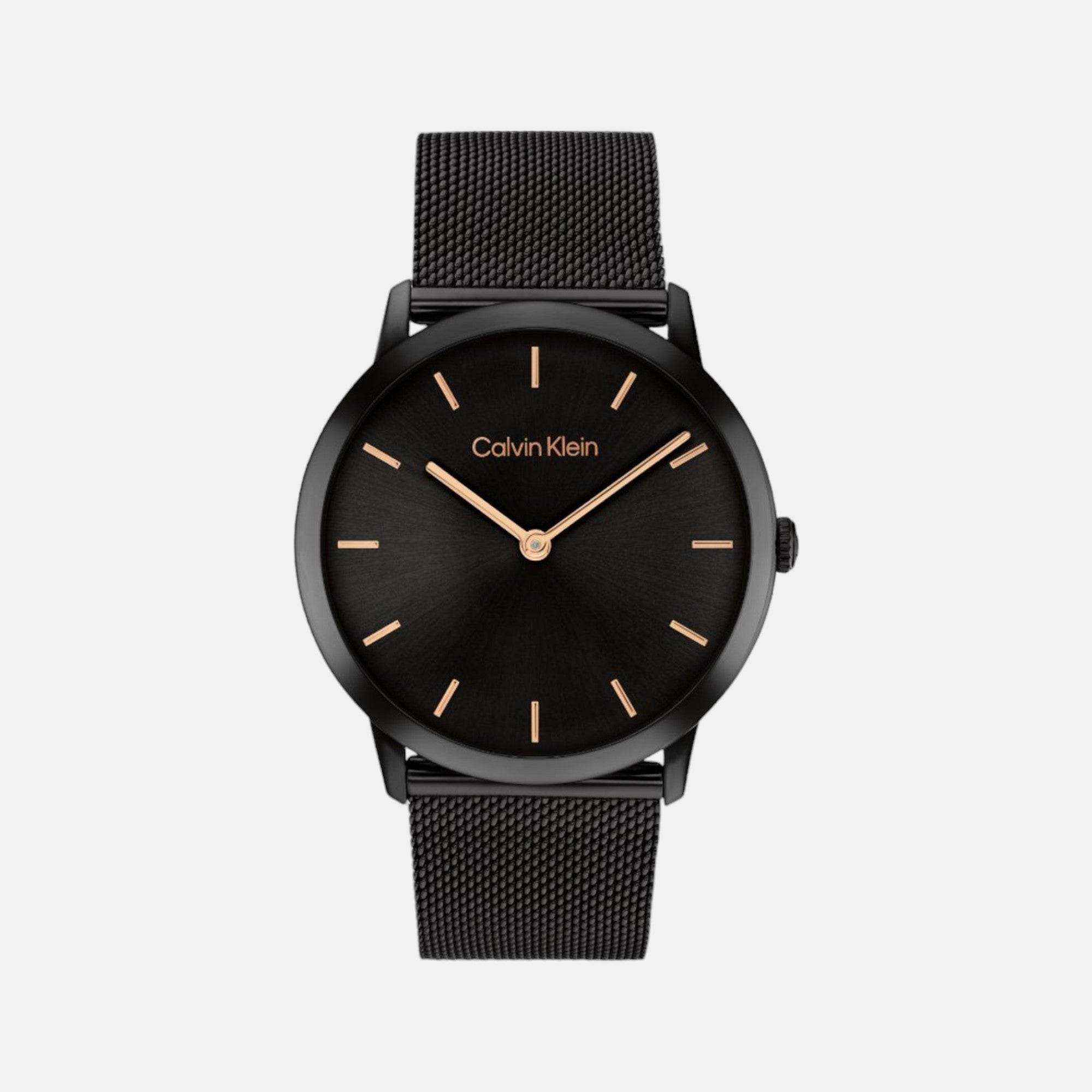 Calvin Klein Exceptional Unisex Quartz Black Dial Analog Mesh Watch 25300002