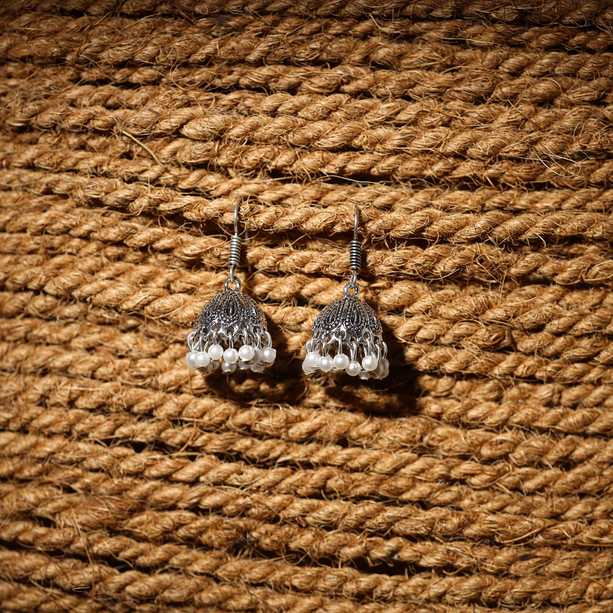 JALPARI Ayushi Handcrafted GS Beaded Jhumki Earrings