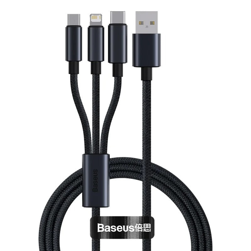 Peeperly Sonic Stream 3 in 1 Type C Lightning And Micro USB Data Cable
