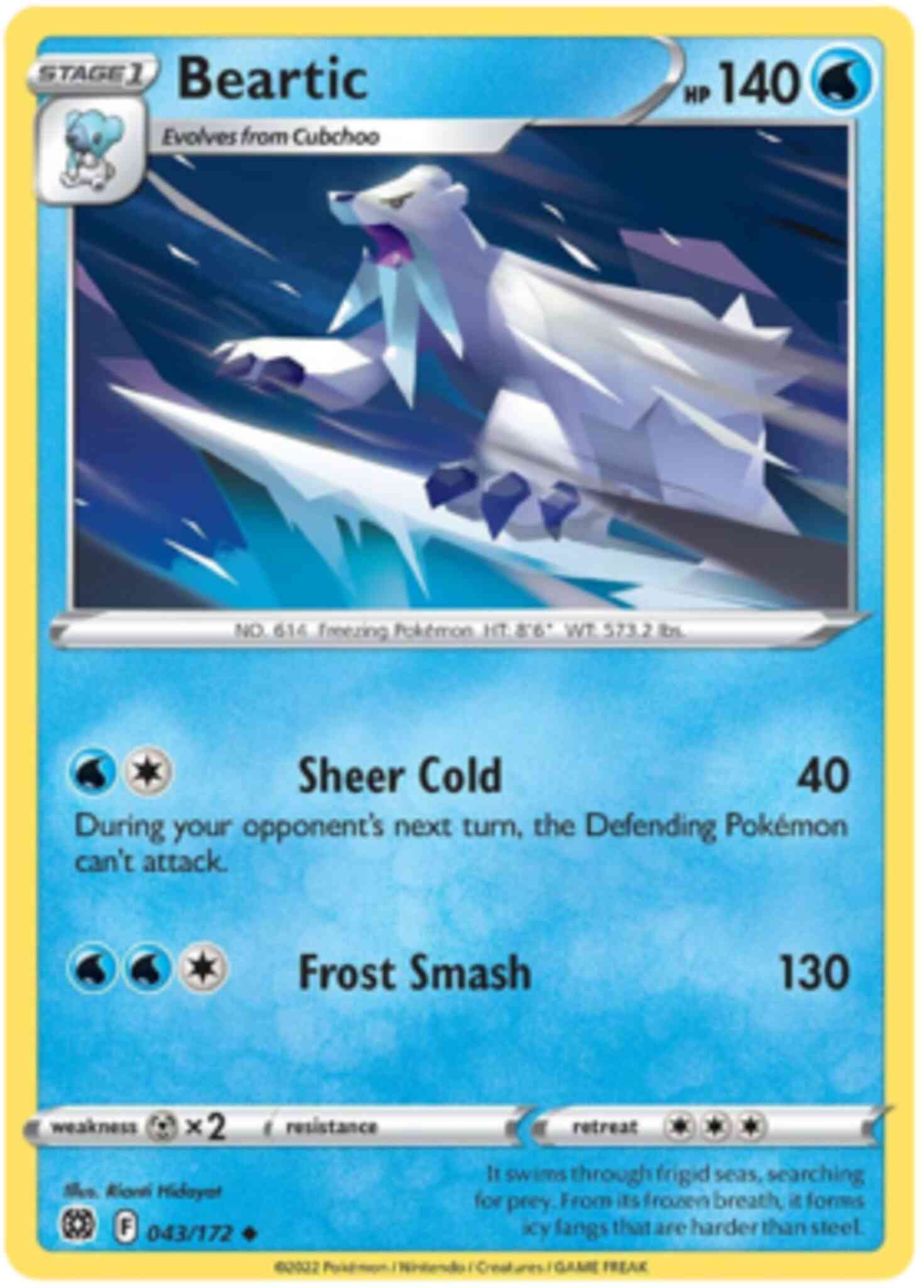 Uncommon swsh9-043 non-holo – Pokémon Beartic - 043/172 - Uncommon [swsh9-043] [Non-Holo]