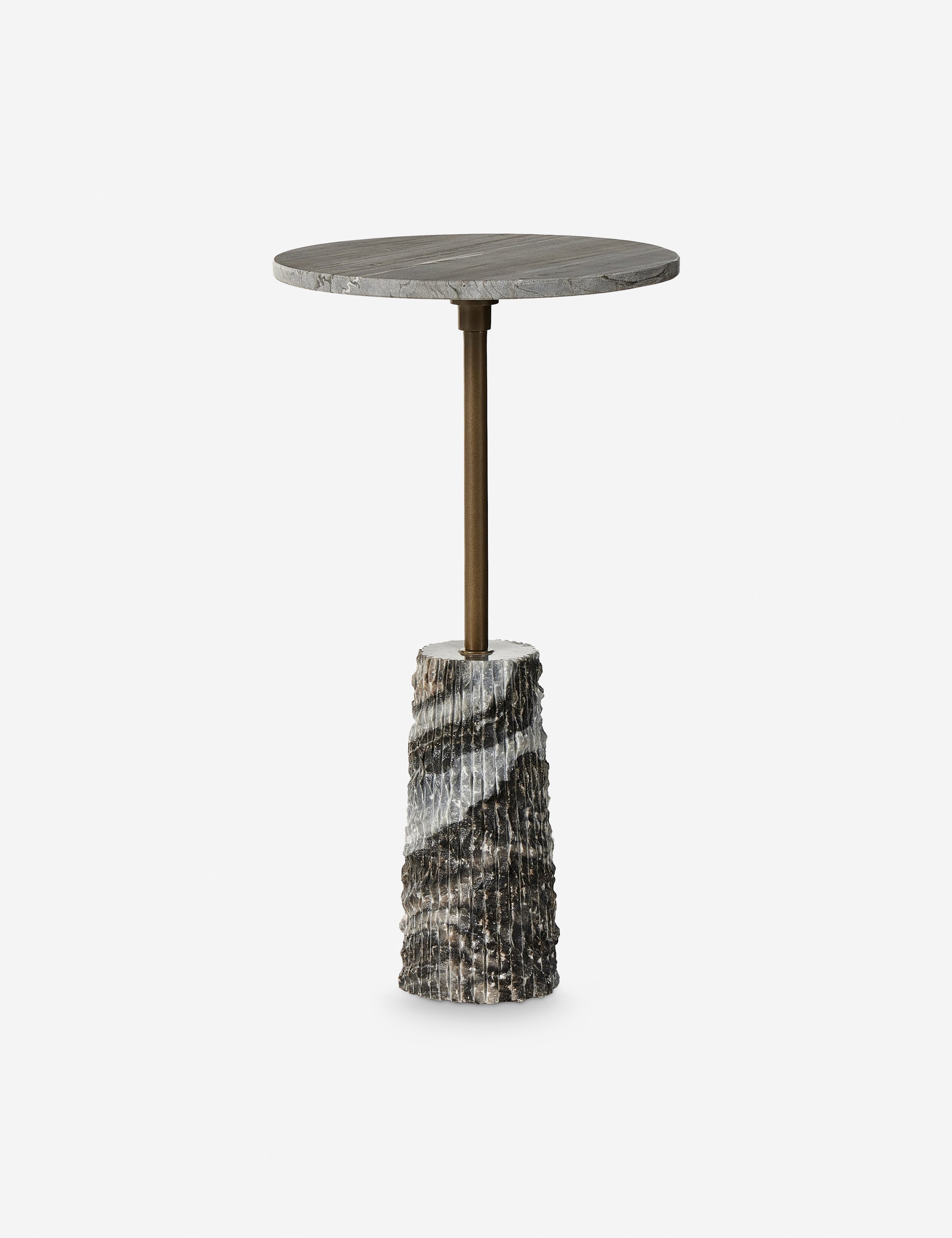 Lulu and Georgia Fallow Round Side Table – Gray Marble