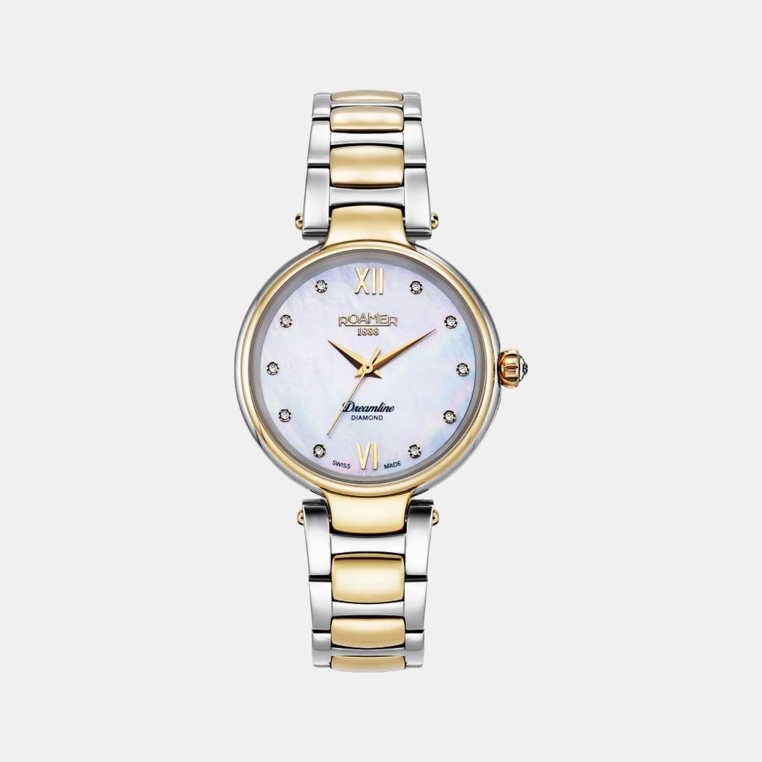 Roamer Dreamline Diamond Women Quartz White Dial Analog Stainless Steel Watch 857847 47 29 50