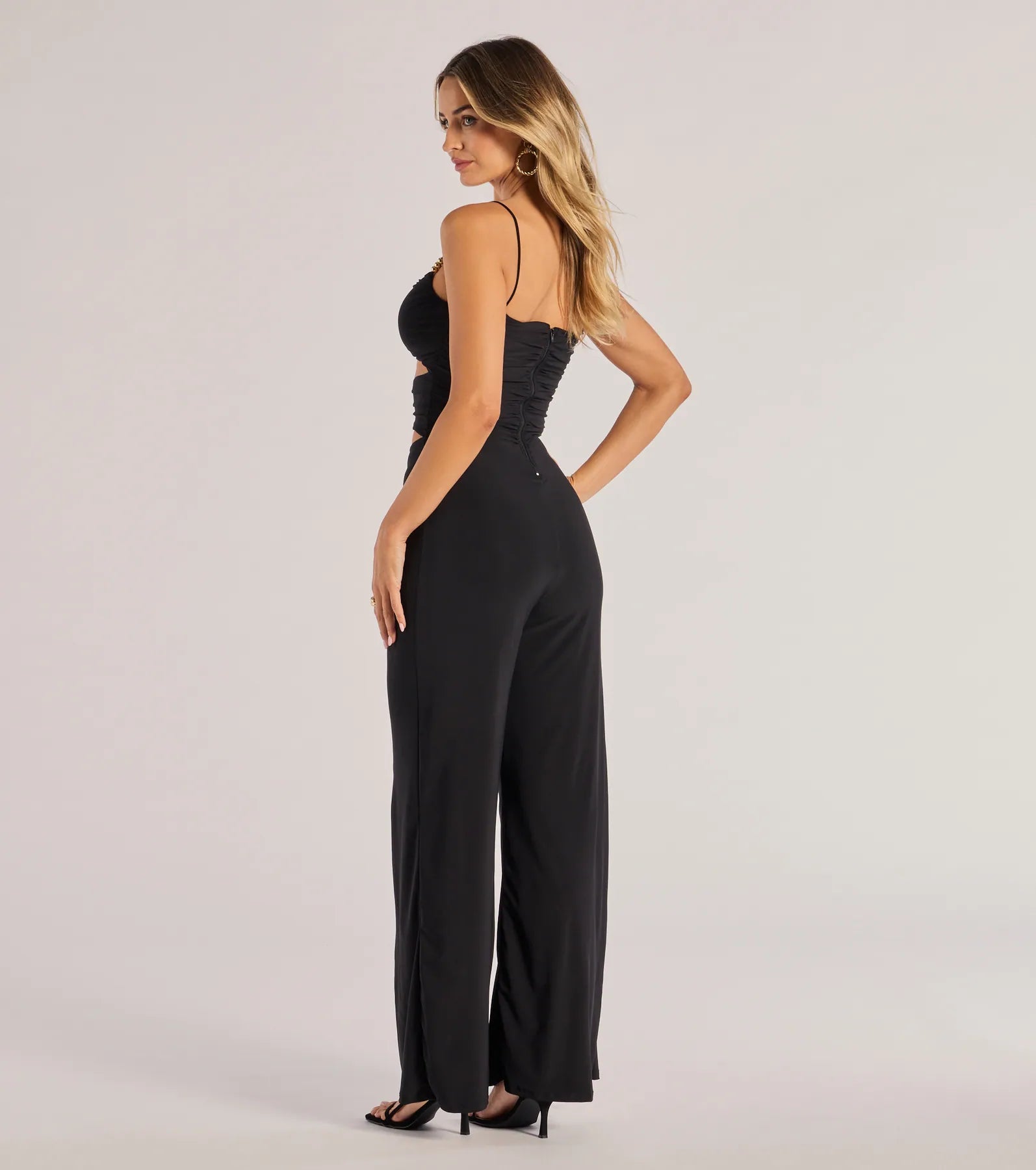 Windsor Double Take Wide-Leg Cutout Jumpsuit – BLACK - view 2