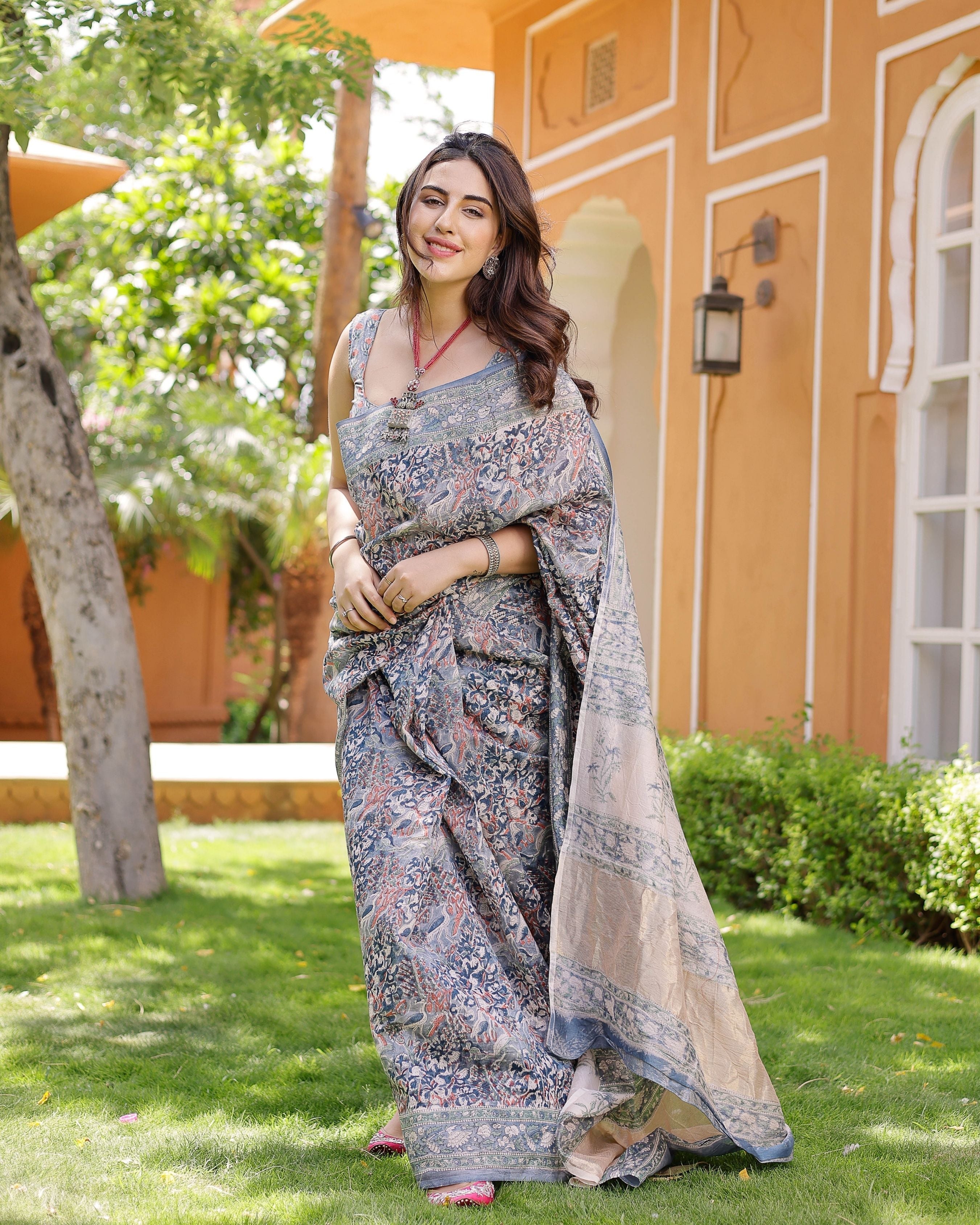 Aachho Mayuri Handblock Chanderi Saree – Women's