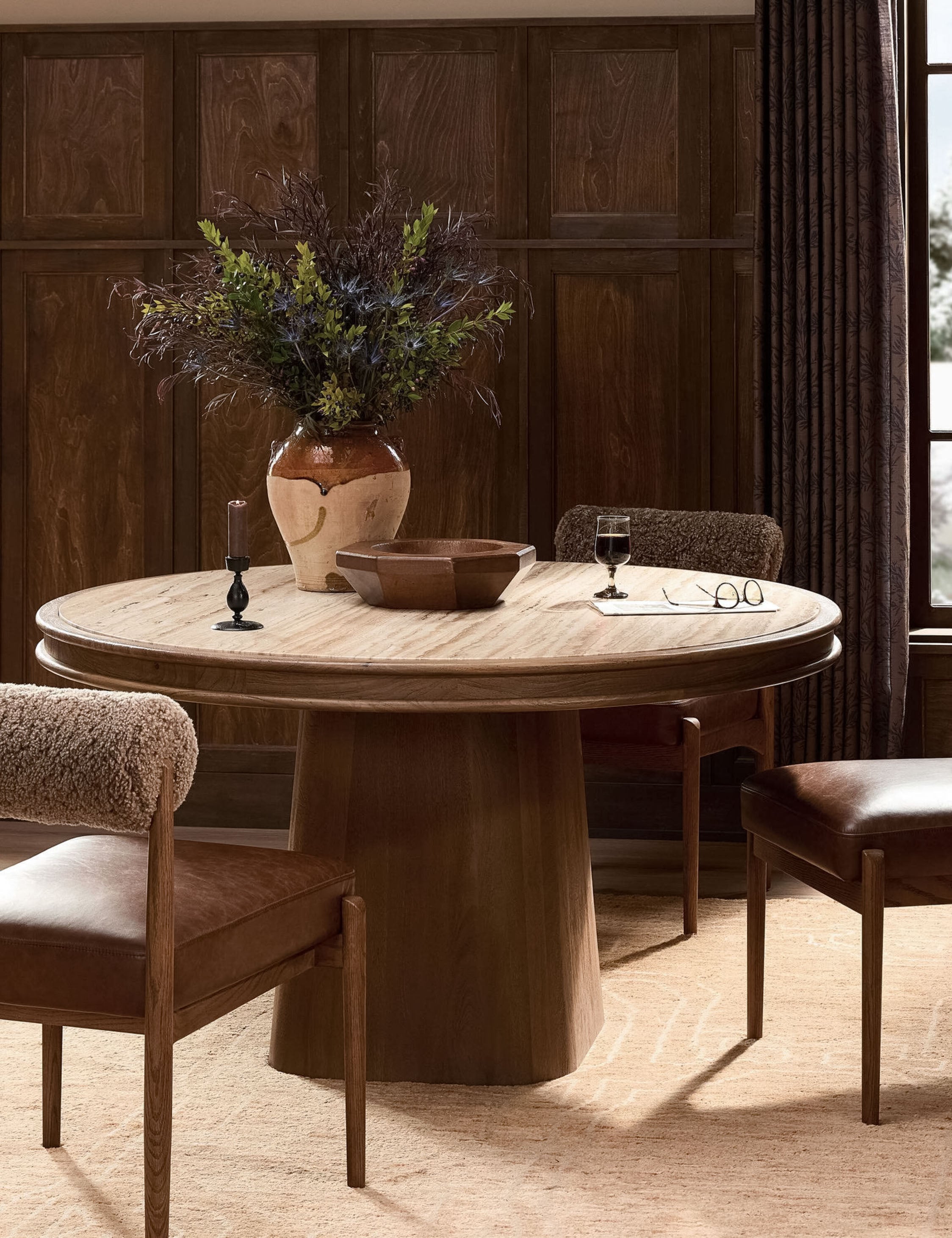 Lulu and Georgia Stoller Round Dining Table – Travertine - view 2