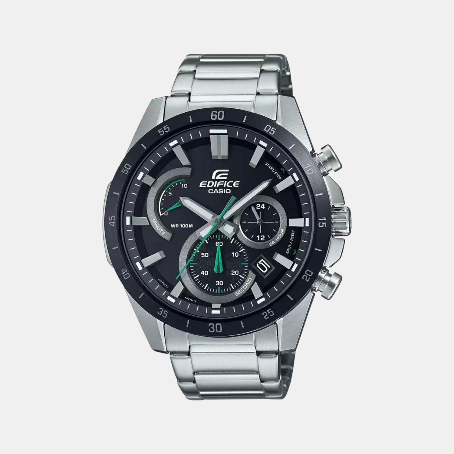Casio Edifice Men Quartz Two Tone Dial Chronograph Stainless Steel Watch EX542