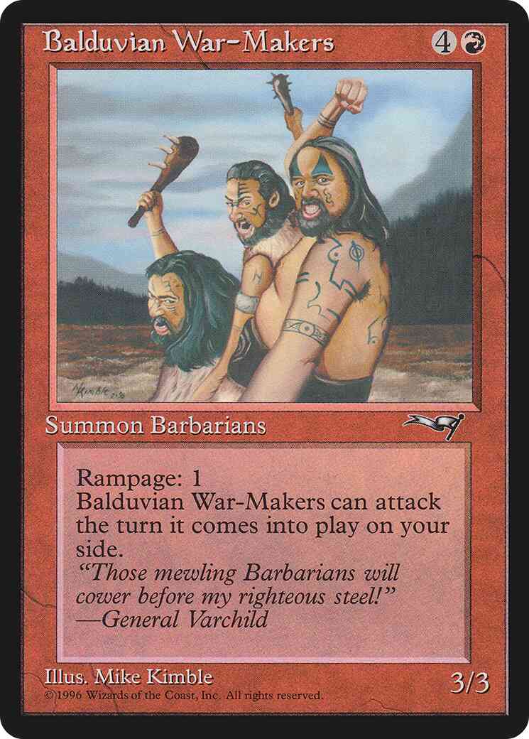 Balduvian war-makers all – Magic Balduvian War-Makers [All Facing Left] [66a] [Alliances] [Non-Foil]
