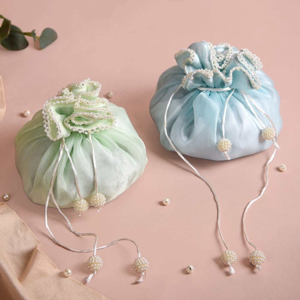 Nestasia Pearl Potli Bags For Gifting Set Of 2