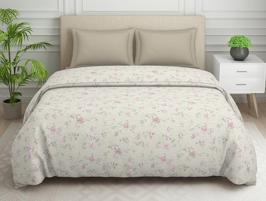 Spaces India Gloral Pink Polycotton Quilt Double Harmony - By Welspun