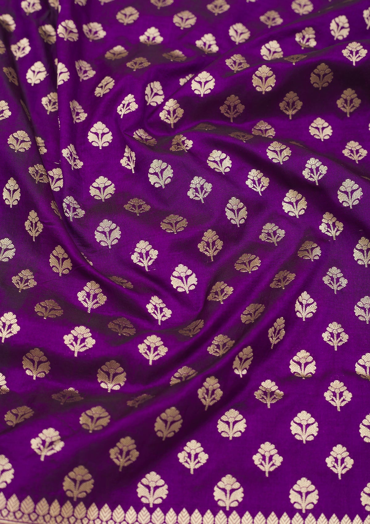 Koskii Purple Zariwork Pure Silk Saree – Women's - view 2